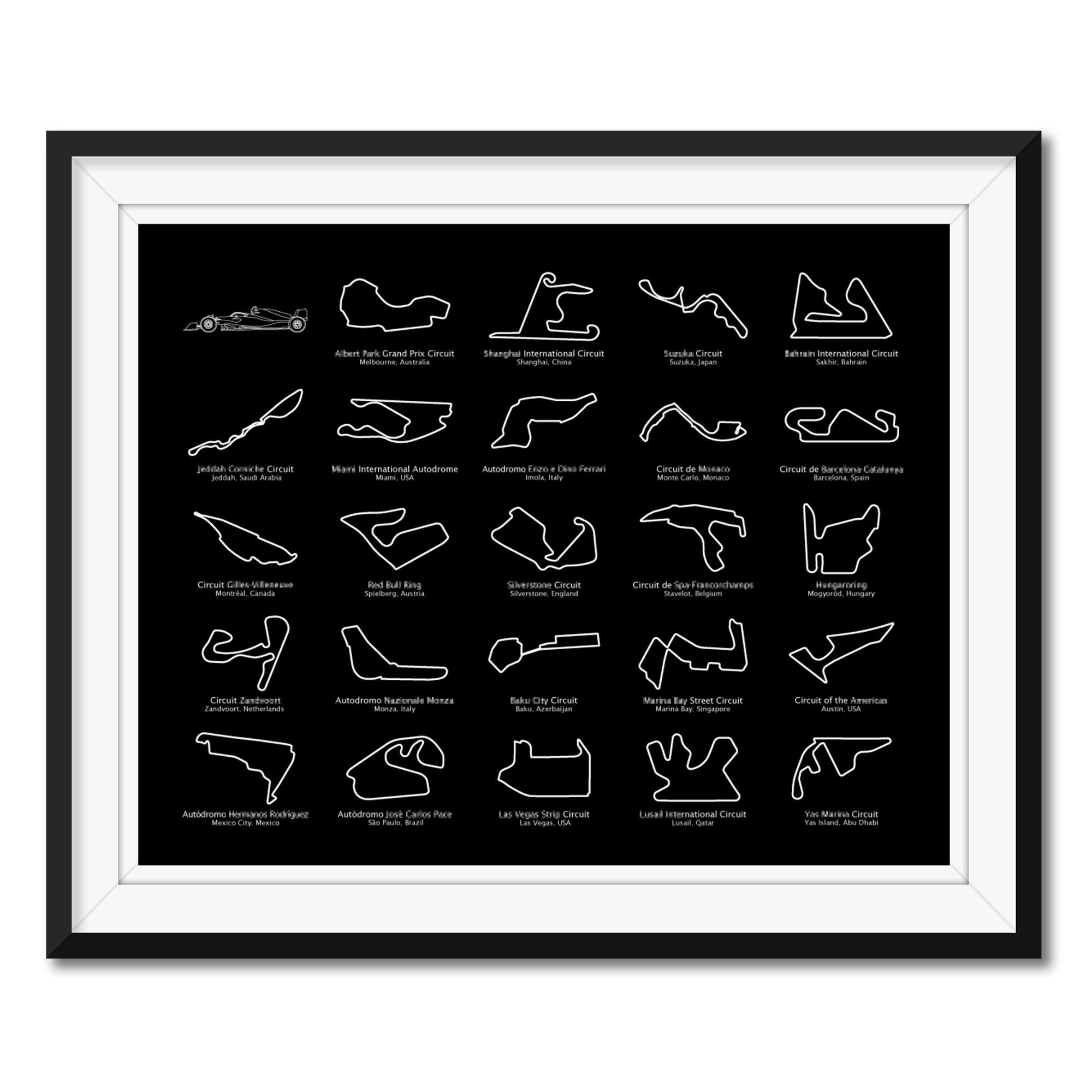 F1 Formula 1 2025 Race Track Poster