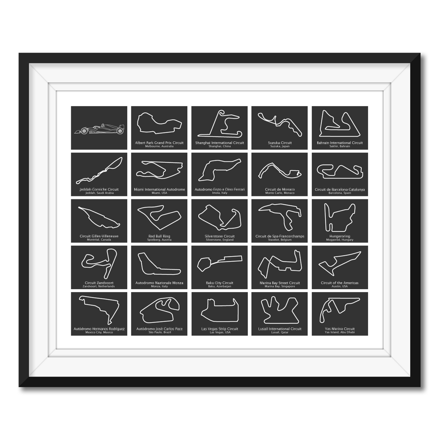 F1 Formula 1 2025 Race Track Poster