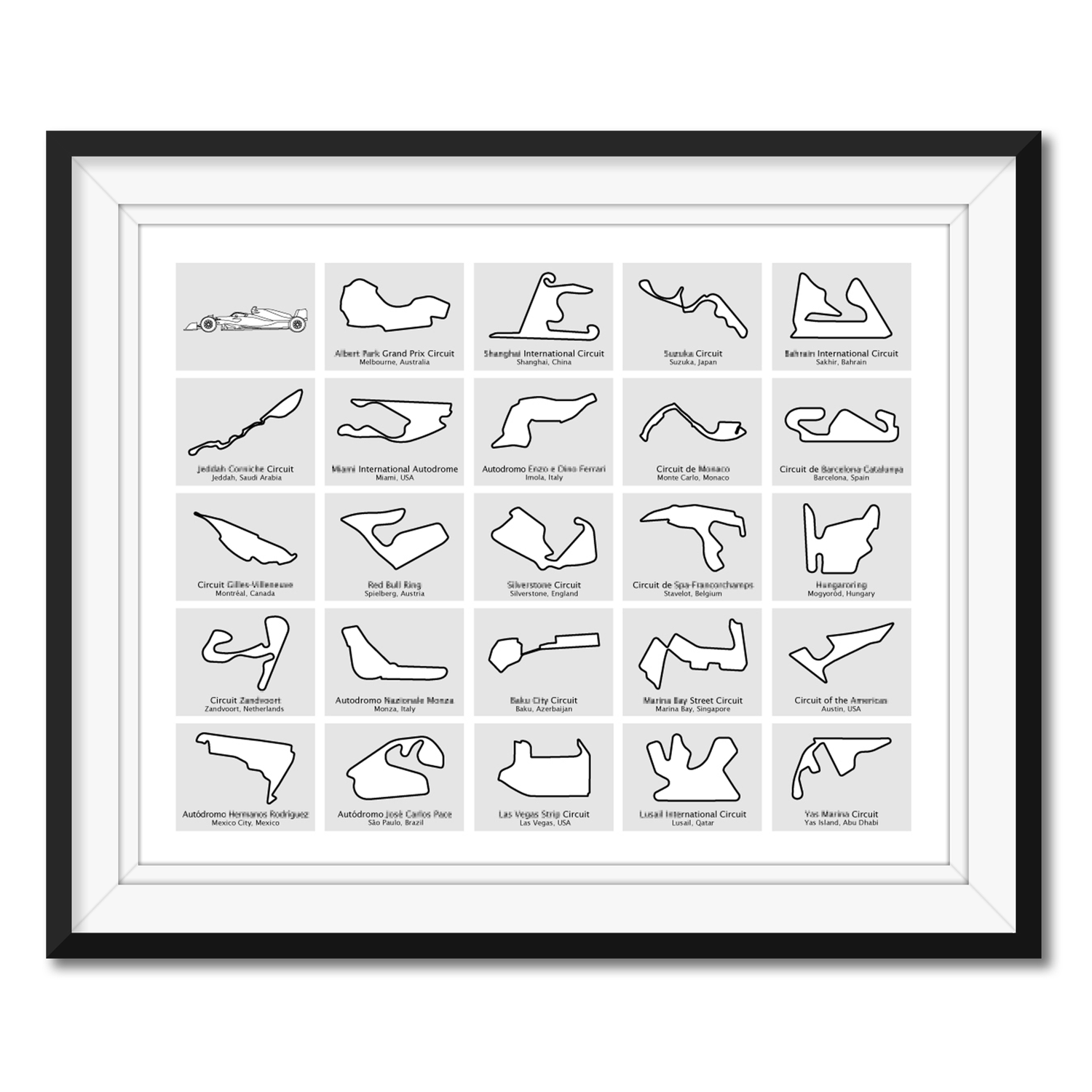 F1 Formula 1 2025 Race Track Poster