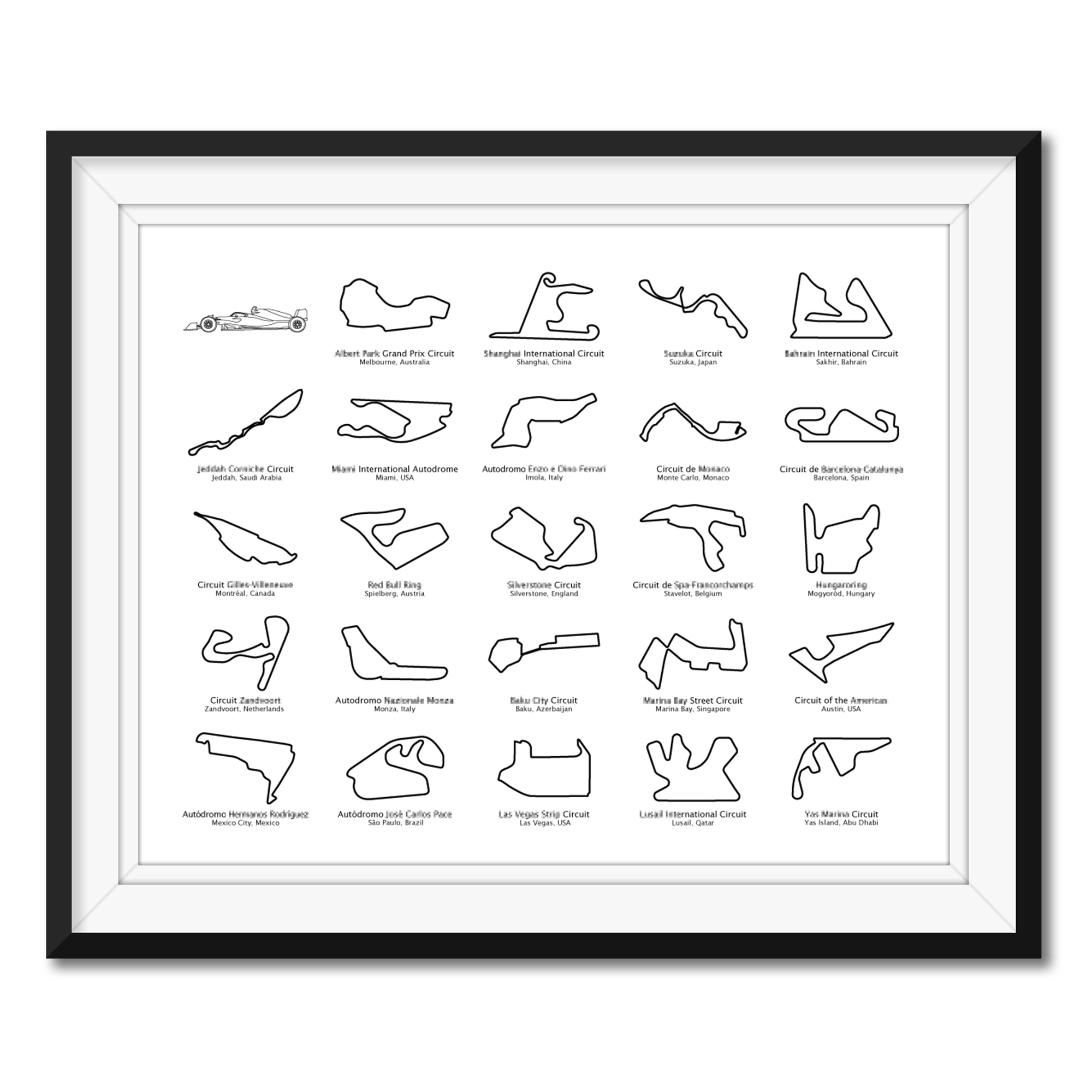 F1 Formula 1 2025 Race Track Poster