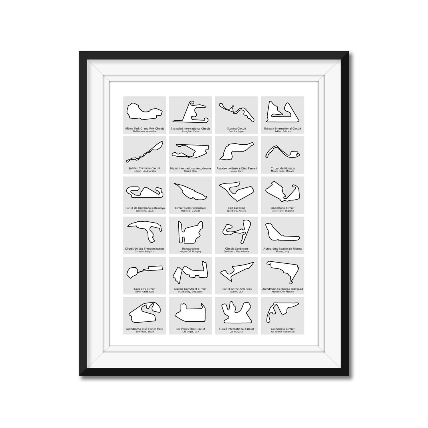 F1 Formula 1 2025 Race Track Poster