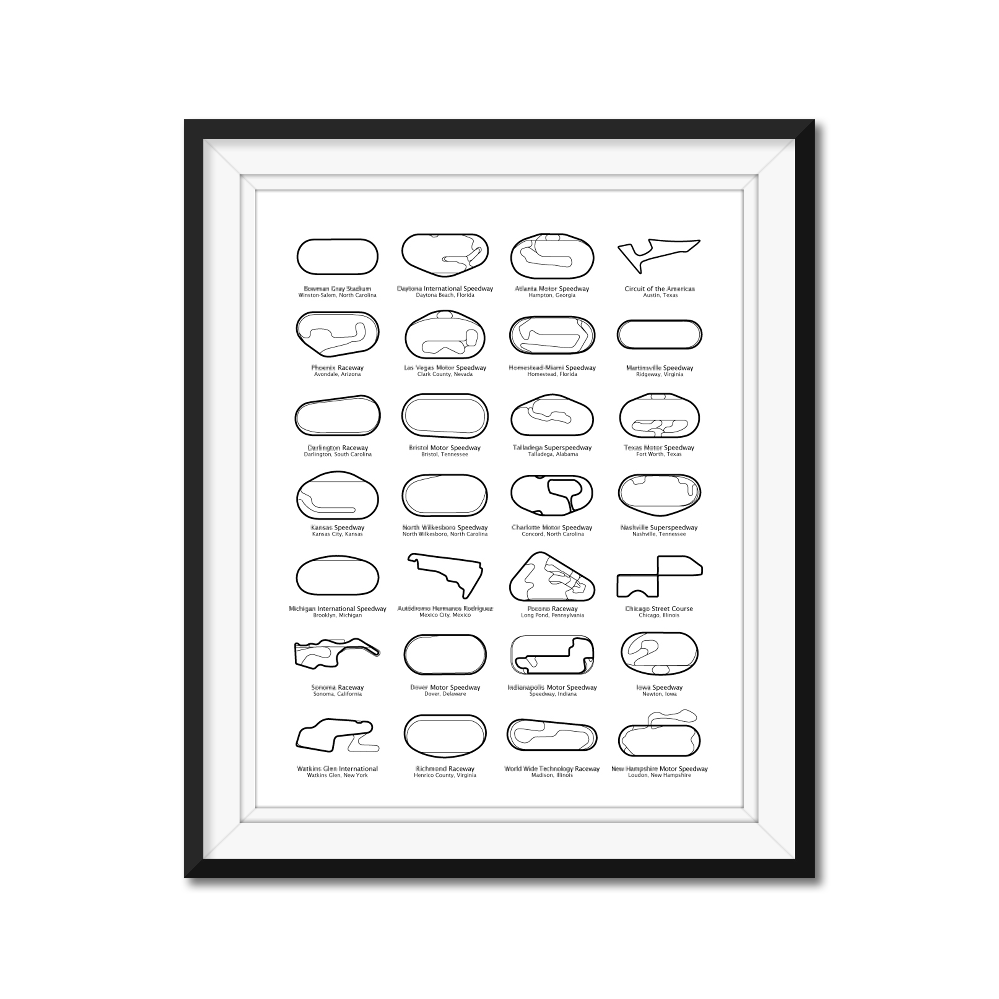 NASCAR Cup Series 2025 Race Track Poster
