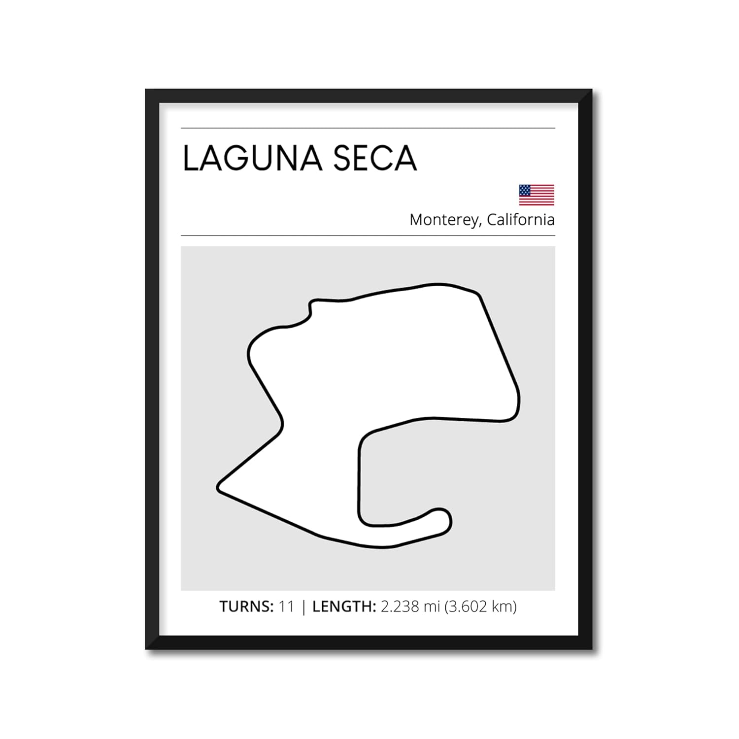 Personalizable Race Track Poster - Handmade Customizable Track Day Racing Print (No Lap Time)