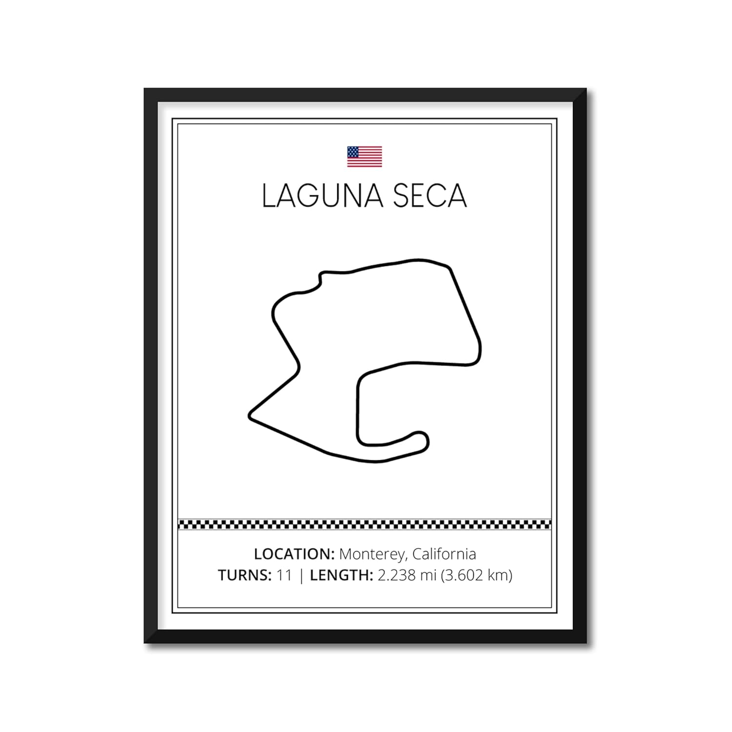 Personalizable Race Track Poster - Handmade Customizable Track Day Racing Print (No Lap Time)