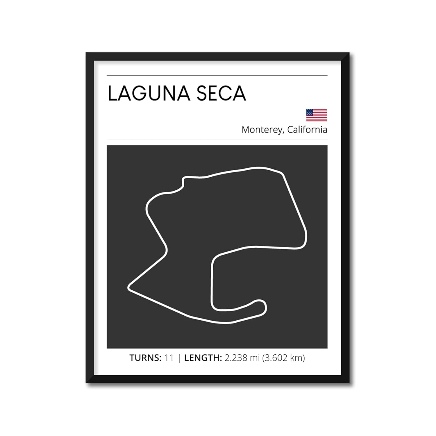 Personalizable Race Track Poster - Handmade Customizable Track Day Racing Print (No Lap Time)