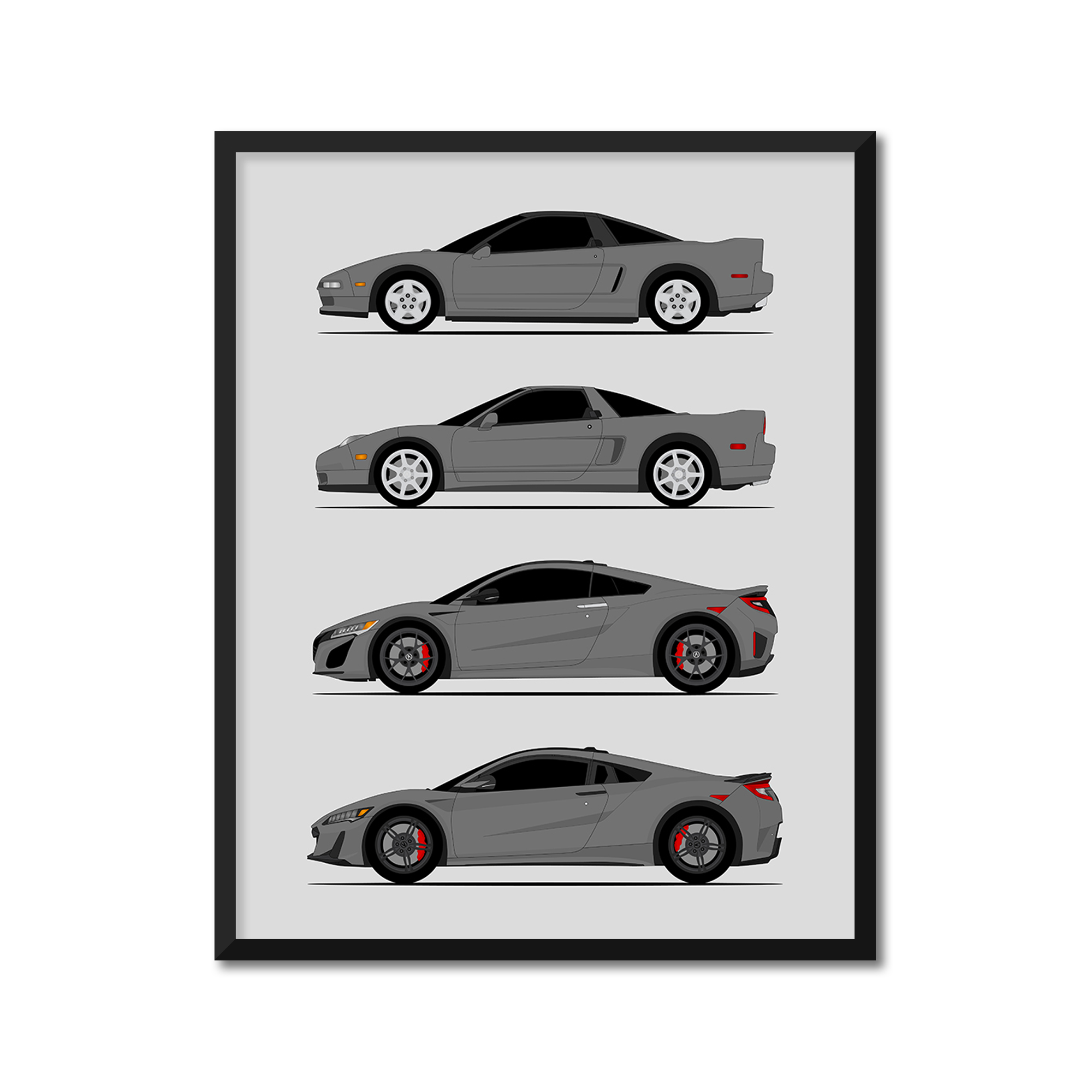 Honda NSX Generations (Side Profile)