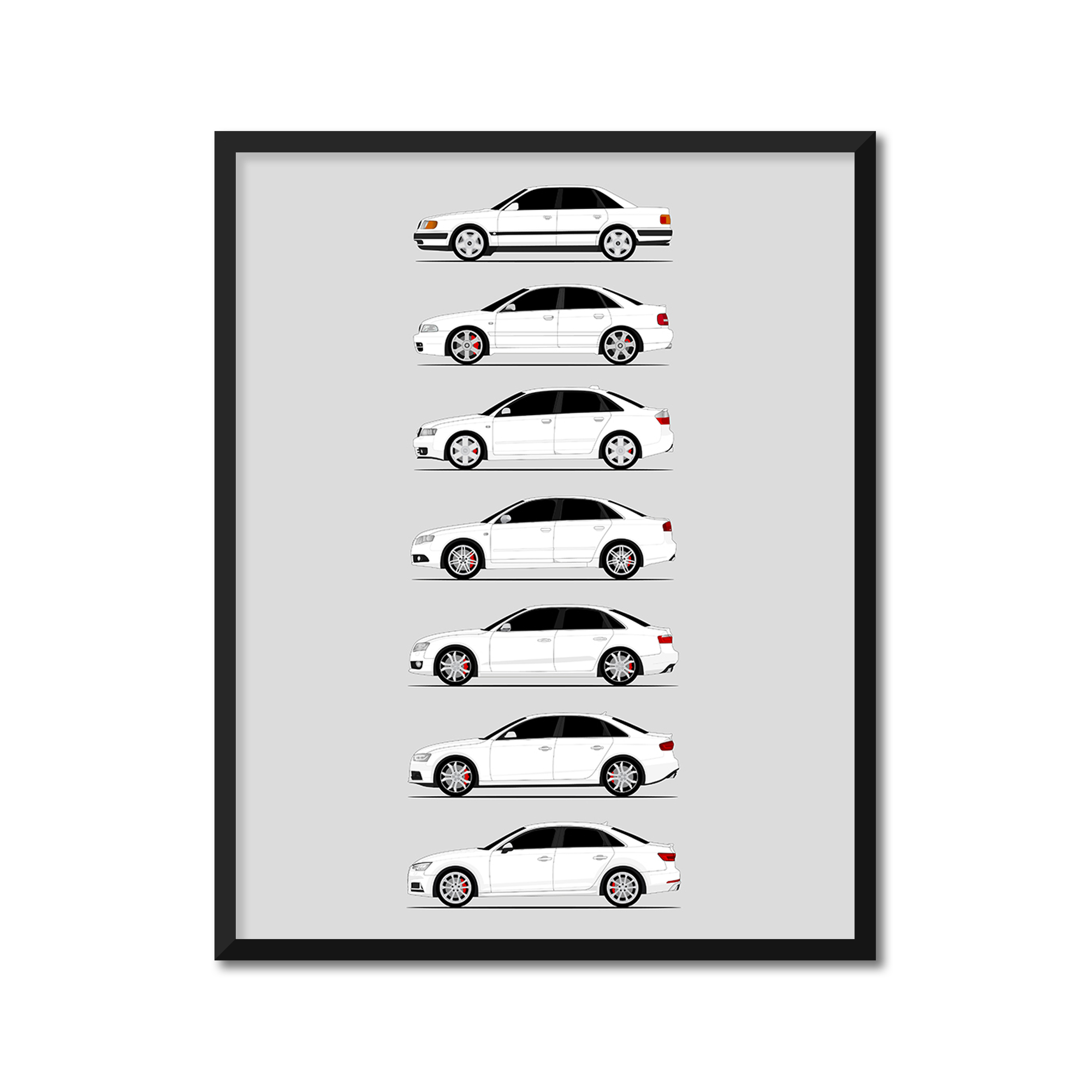Audi S4 Generations (Side Profile)