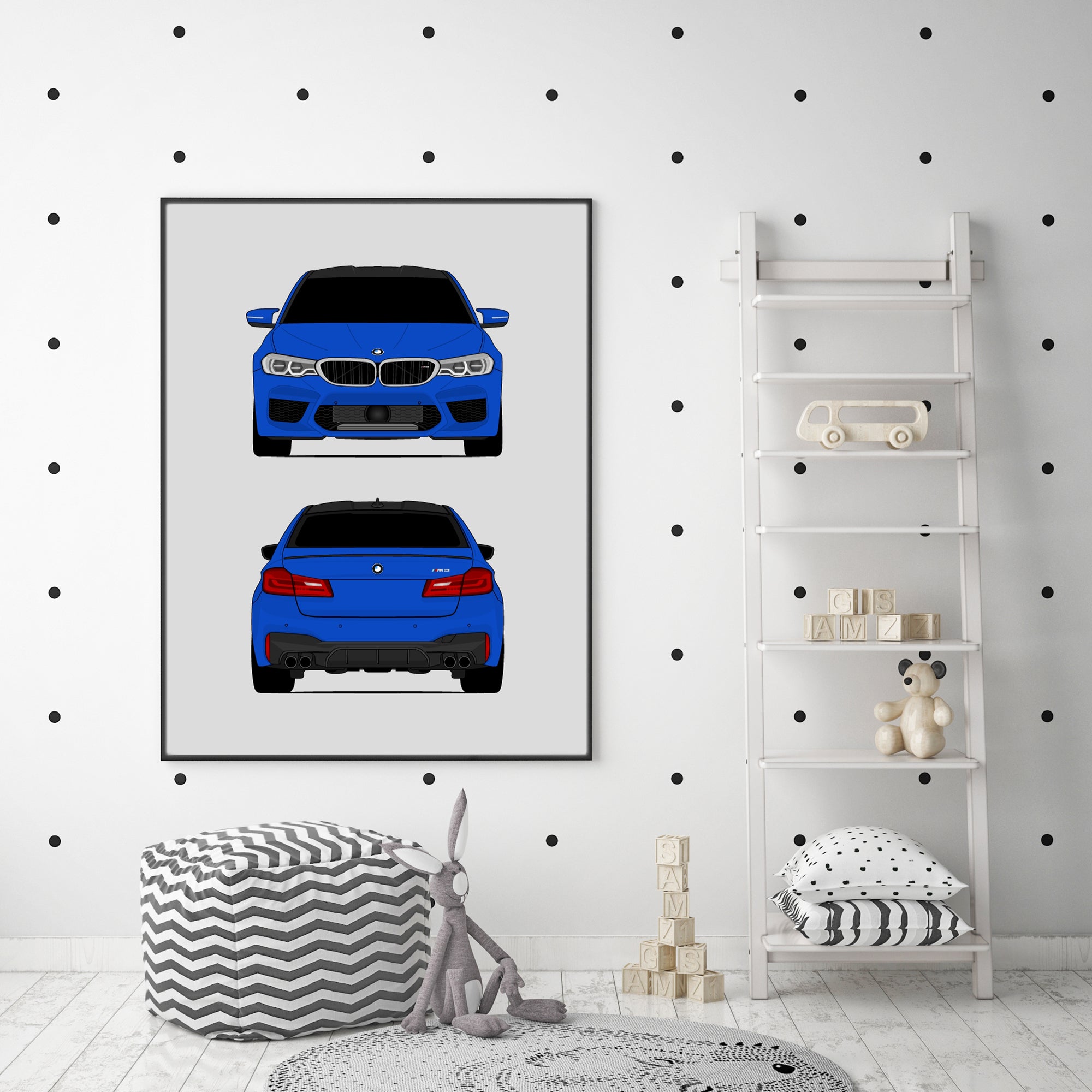 BMW M5 (2017-2020) F90 (Front and Rear) Poster