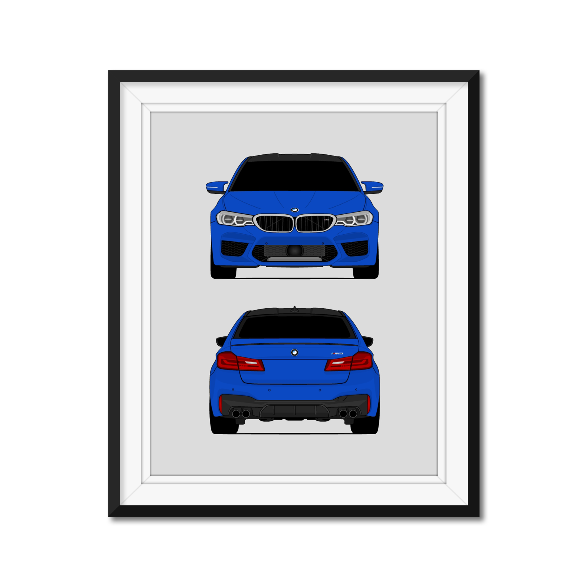 BMW M5 (2017-2020) F90 (Front and Rear) Poster