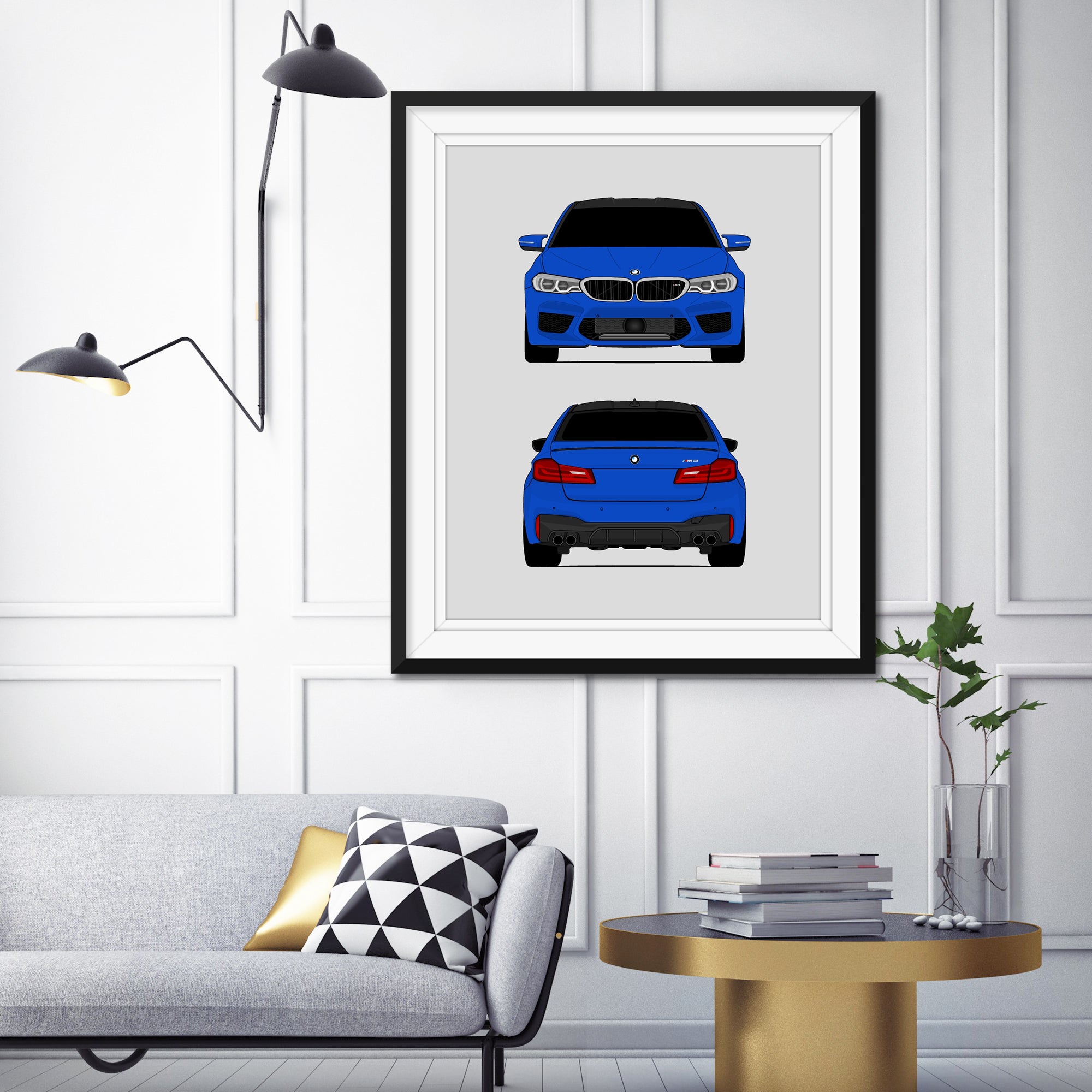 BMW M5 (2017-2020) F90 (Front and Rear) Poster