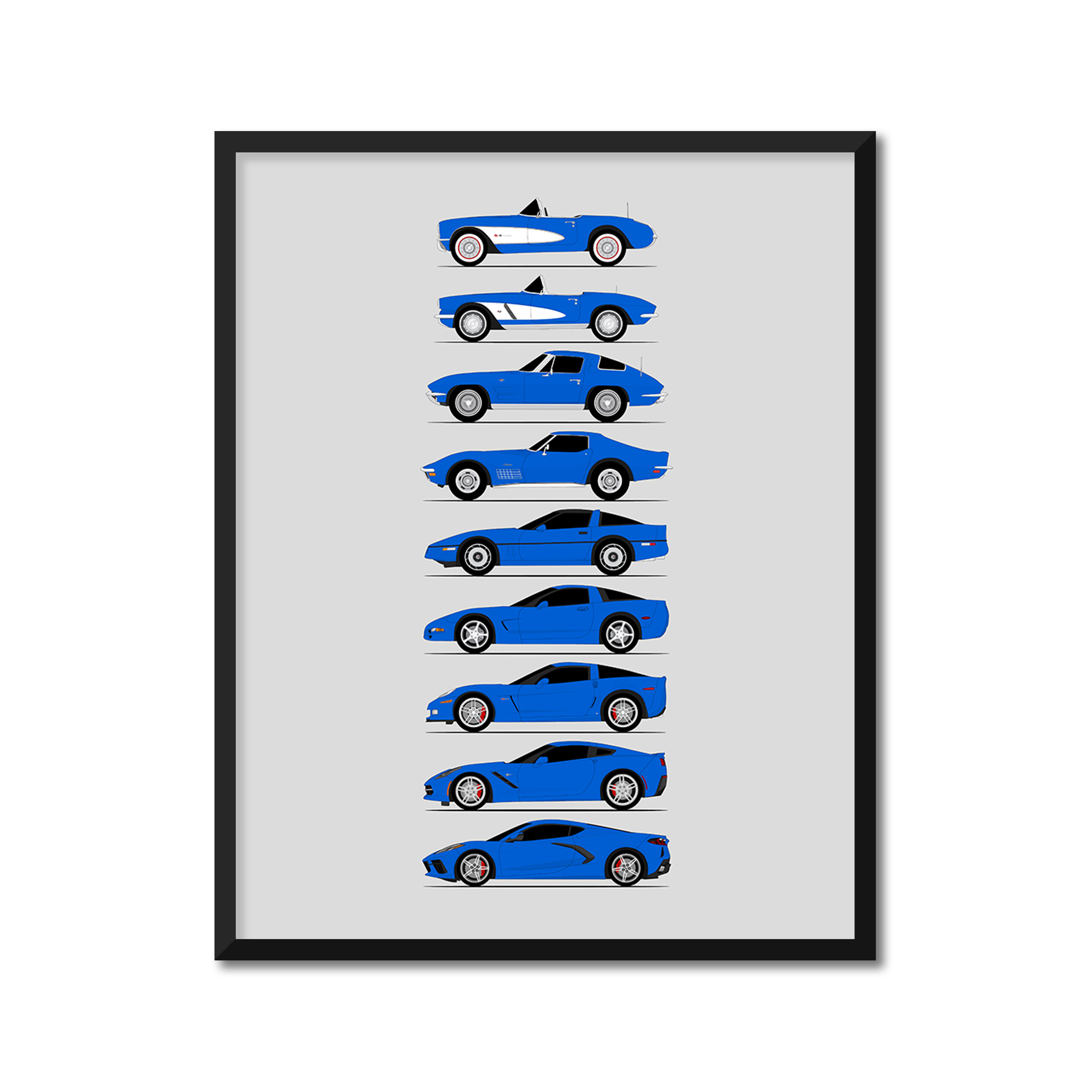 Chevy Corvette Generations (Side Profile)