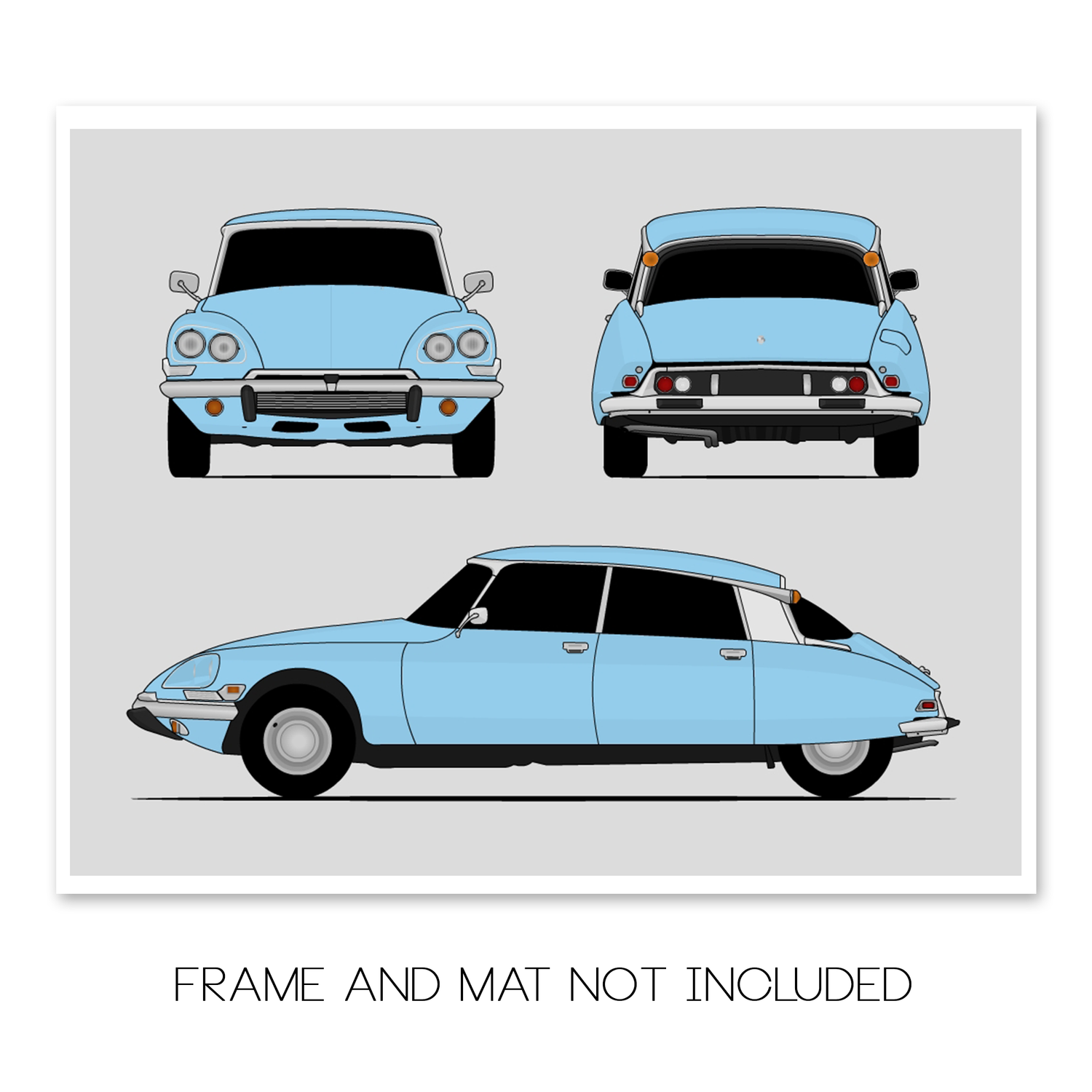 Citroen DS (1968-1975) (Front Rear Side) (Landscape) Poster