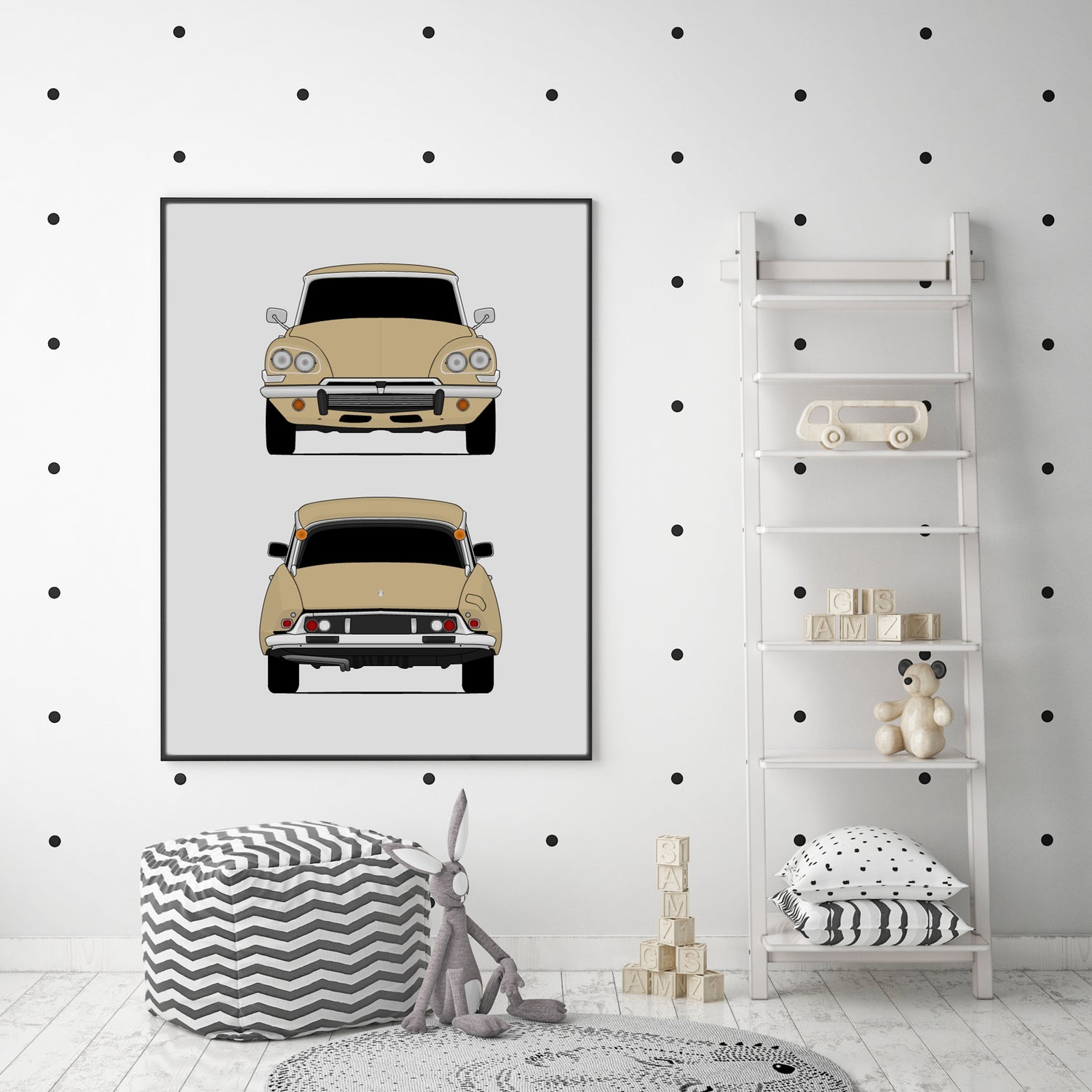 Citroen DS (1968-1975) (Front and Rear) Poster