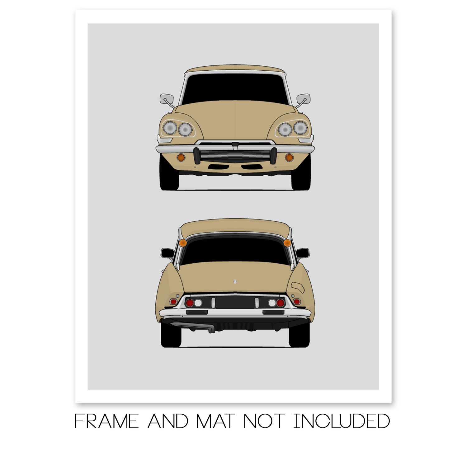 Citroen DS (1968-1975) (Front and Rear) Poster