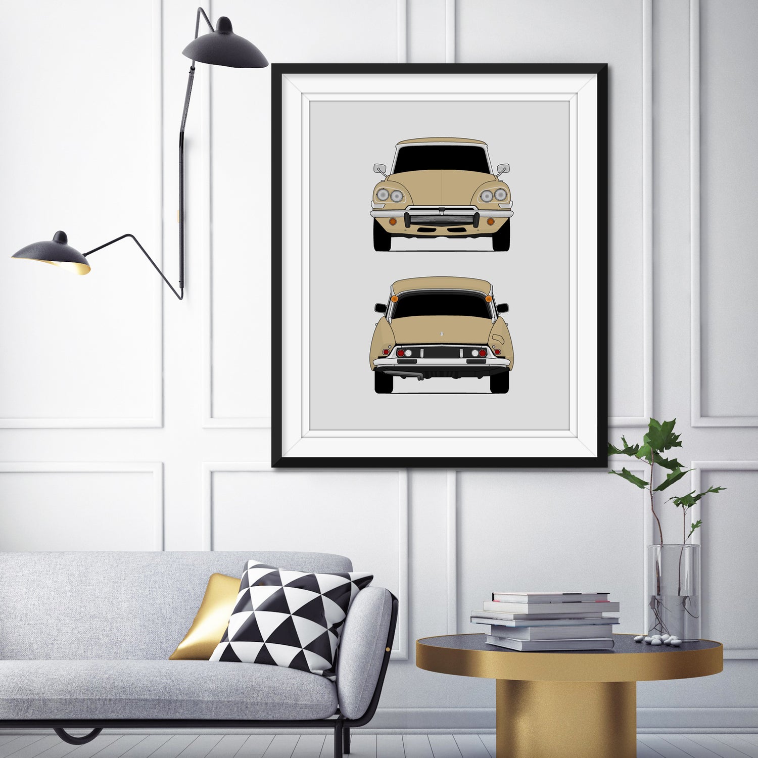 Citroen DS (1968-1975) (Front and Rear) Poster