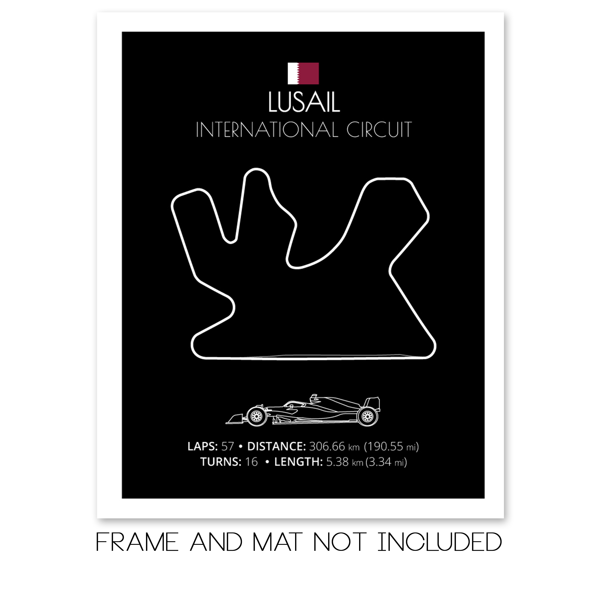 Lusail International Circuit (Qatar) F1 Formula 1 Race Track Poster