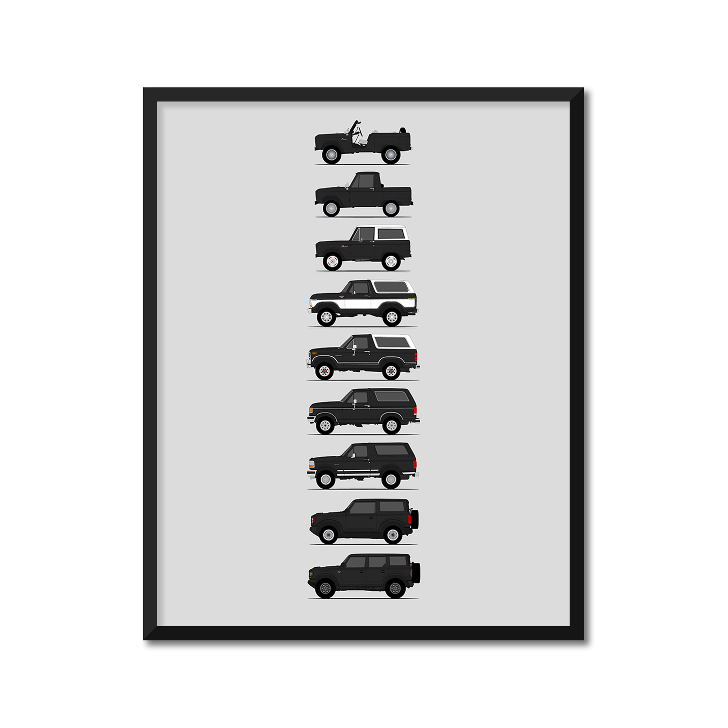 Ford Bronco Generations (Side Profile)