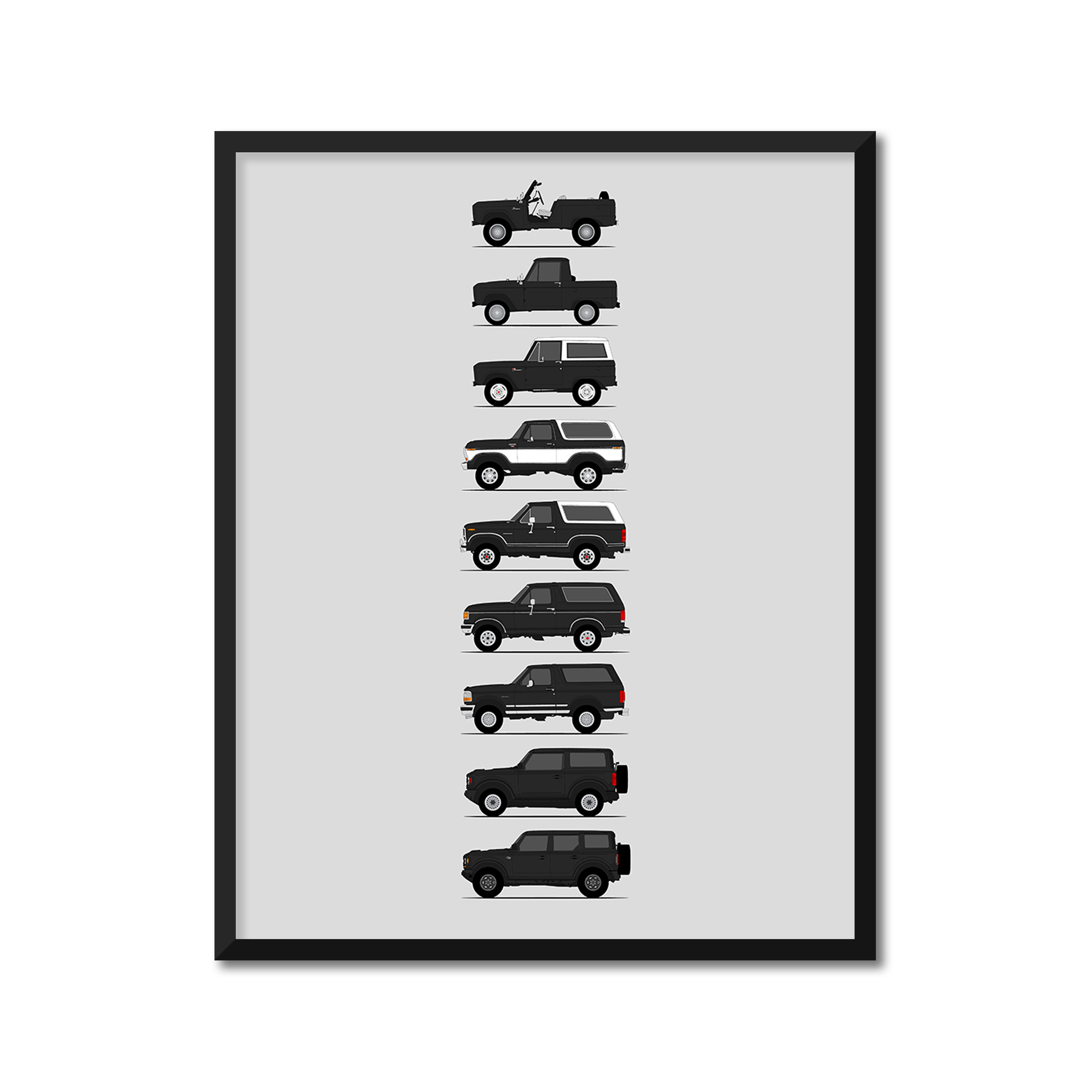 Ford Bronco Generations (Side Profile)