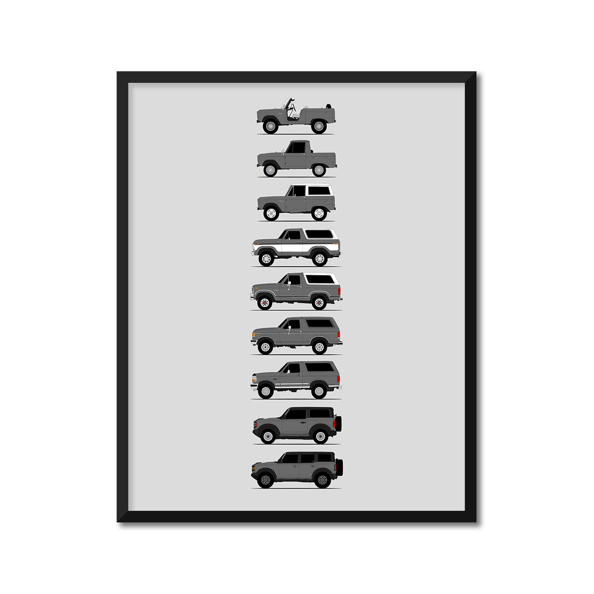 Ford Bronco Generations (Side Profile)