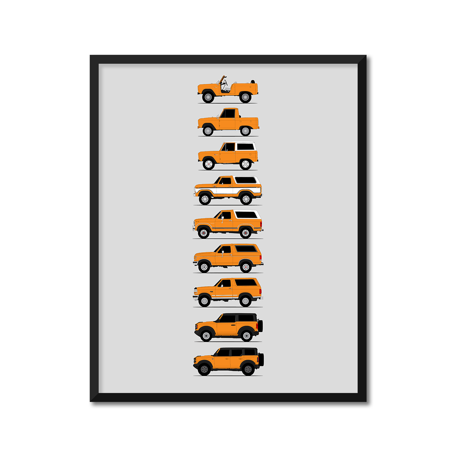 Ford Bronco Generations (Side Profile)