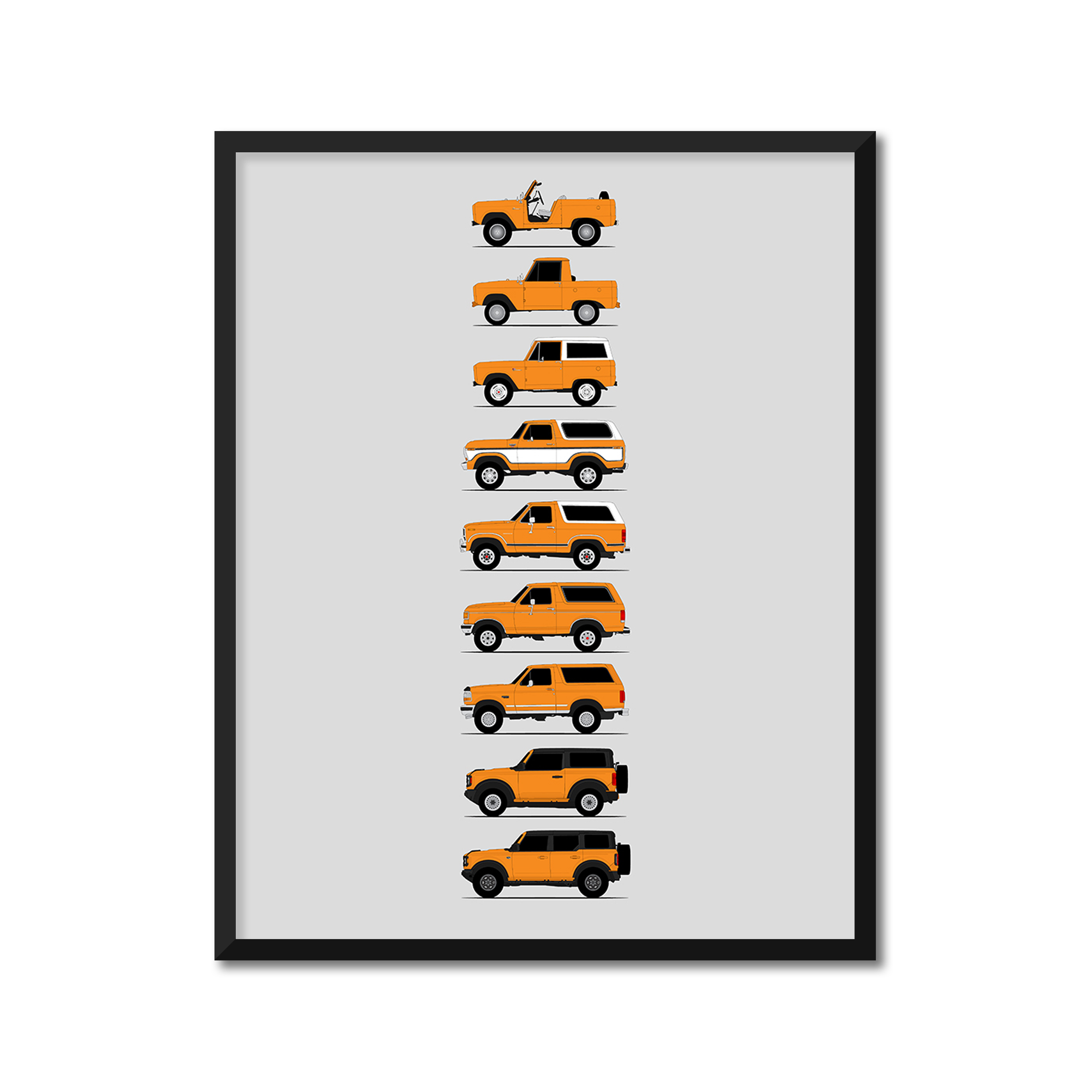 Ford Bronco Generations (Side Profile)