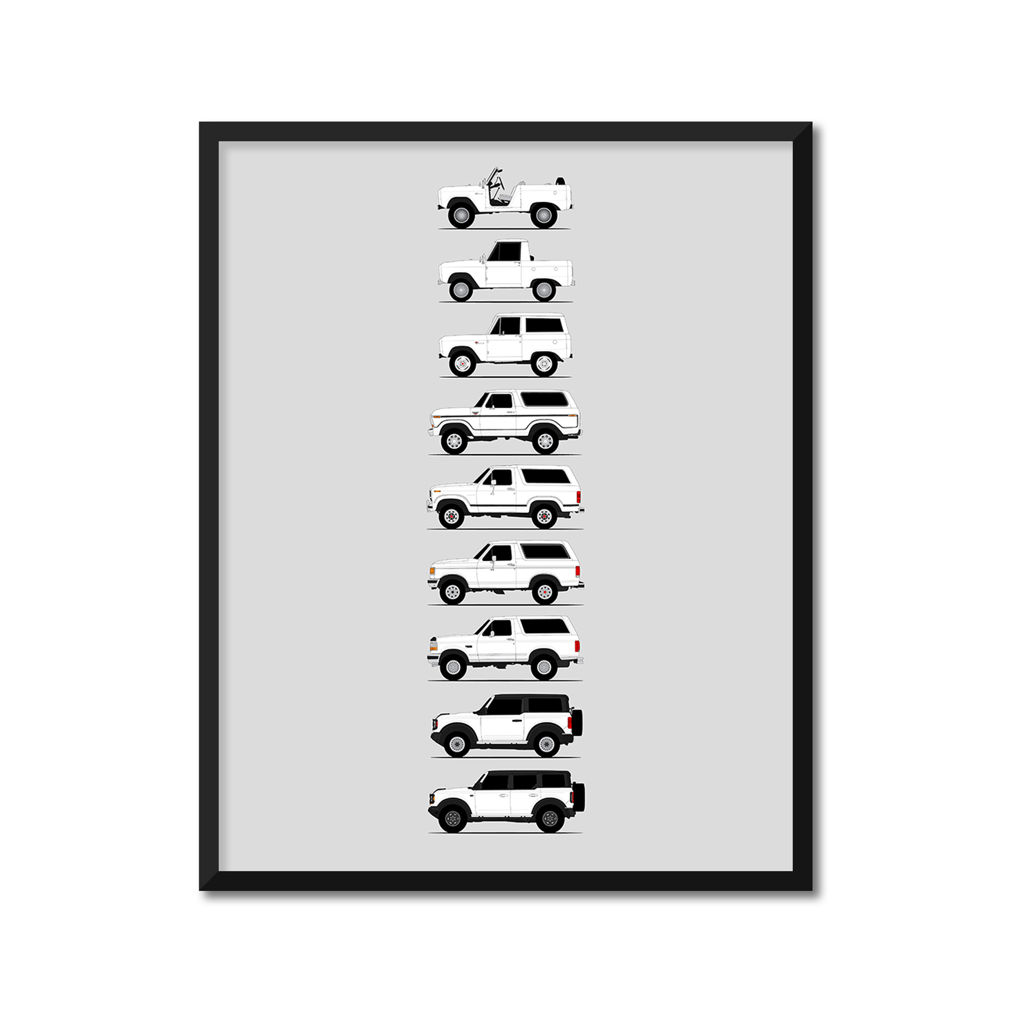 Ford Bronco Generations (Side Profile)