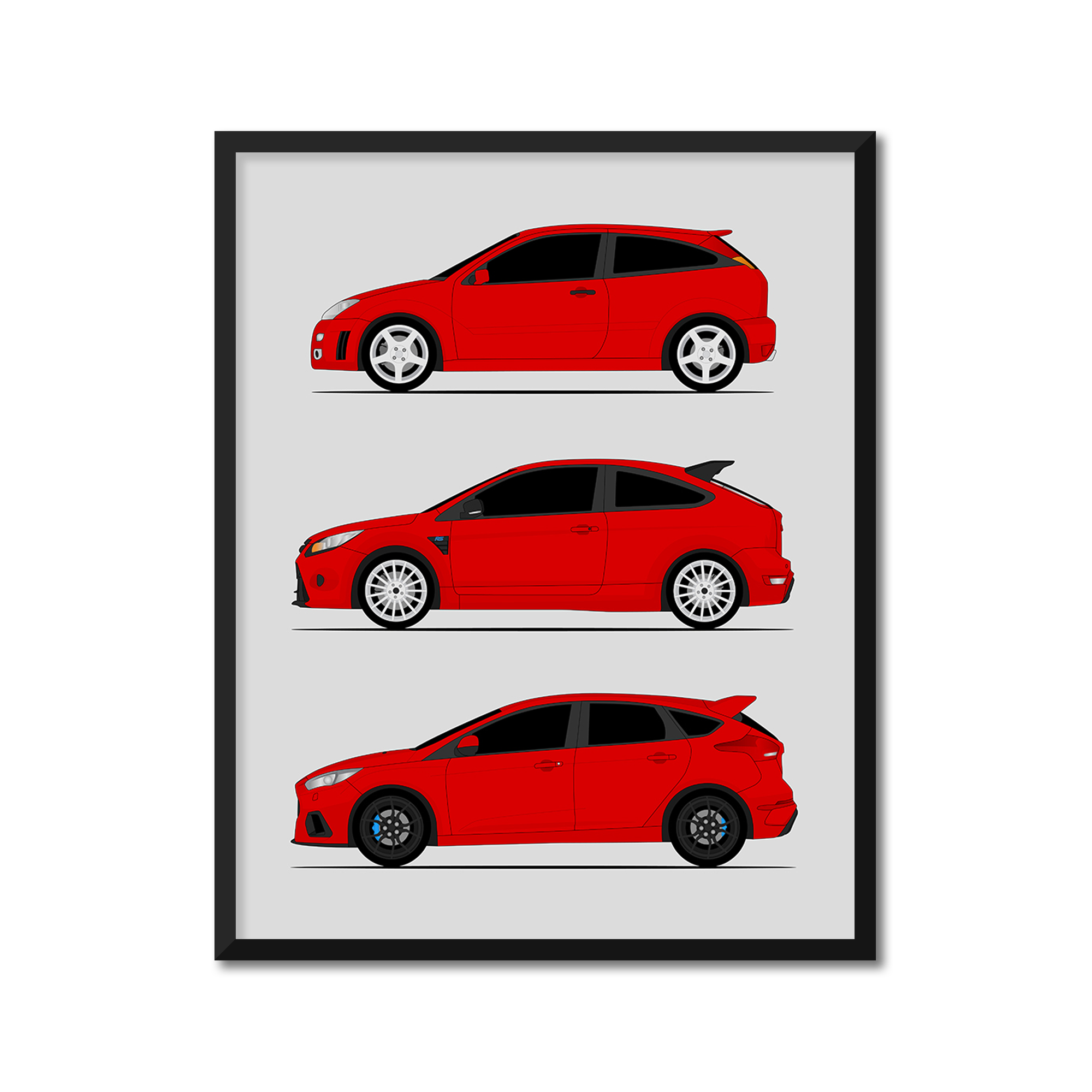 Ford Focus RS Generations (Side Profile)