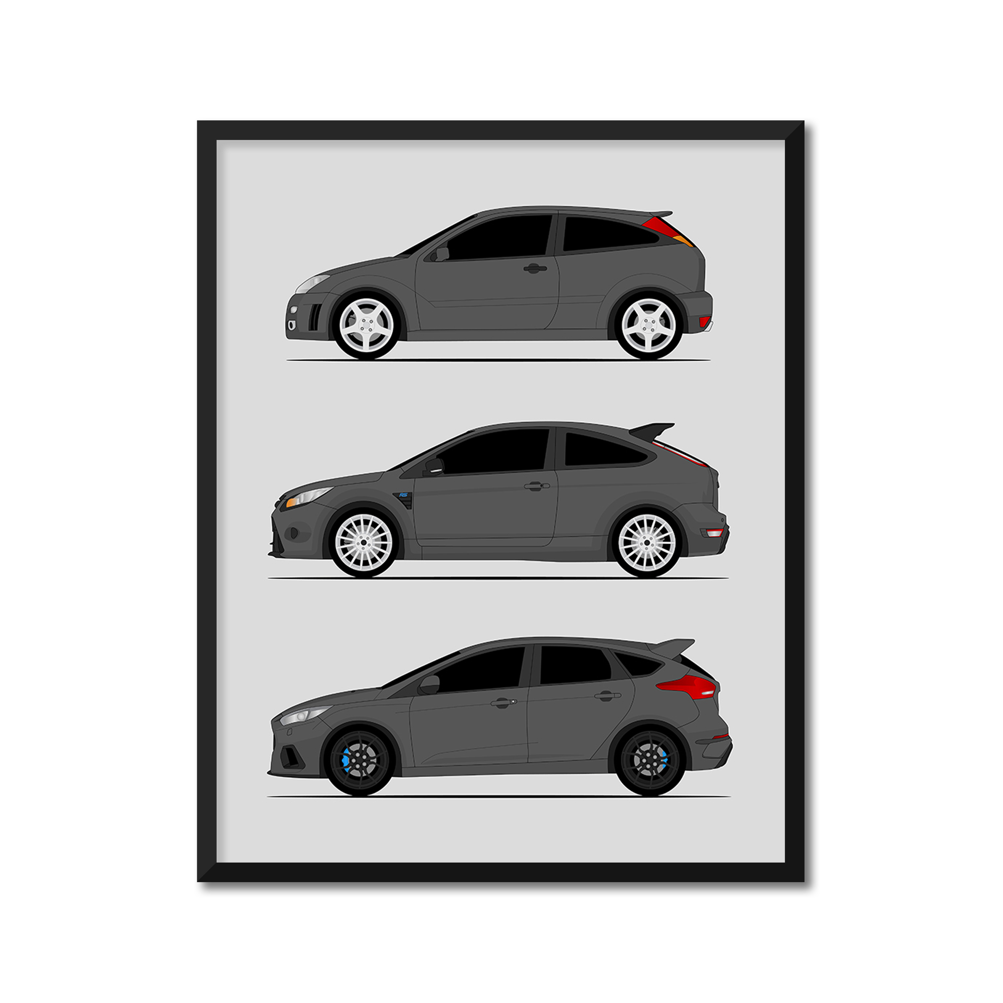 Ford Focus RS Generations (Side Profile)