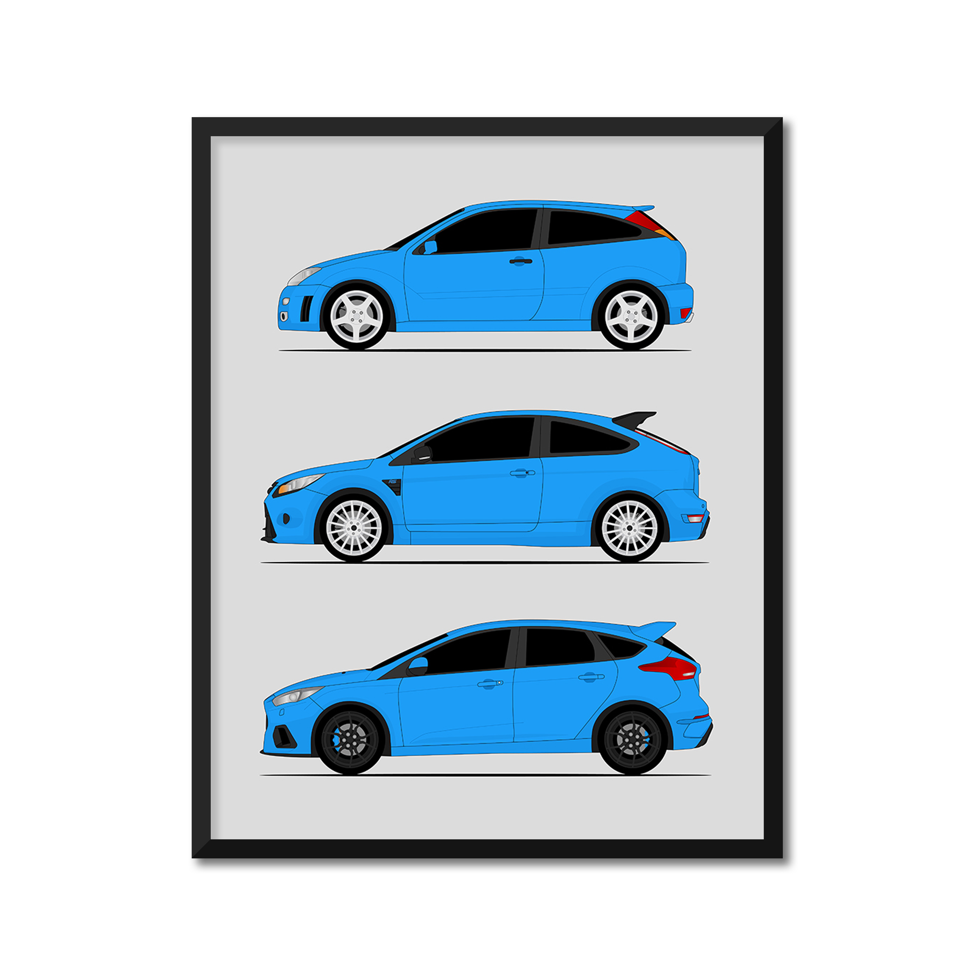 Ford Focus RS Generations (Side Profile)