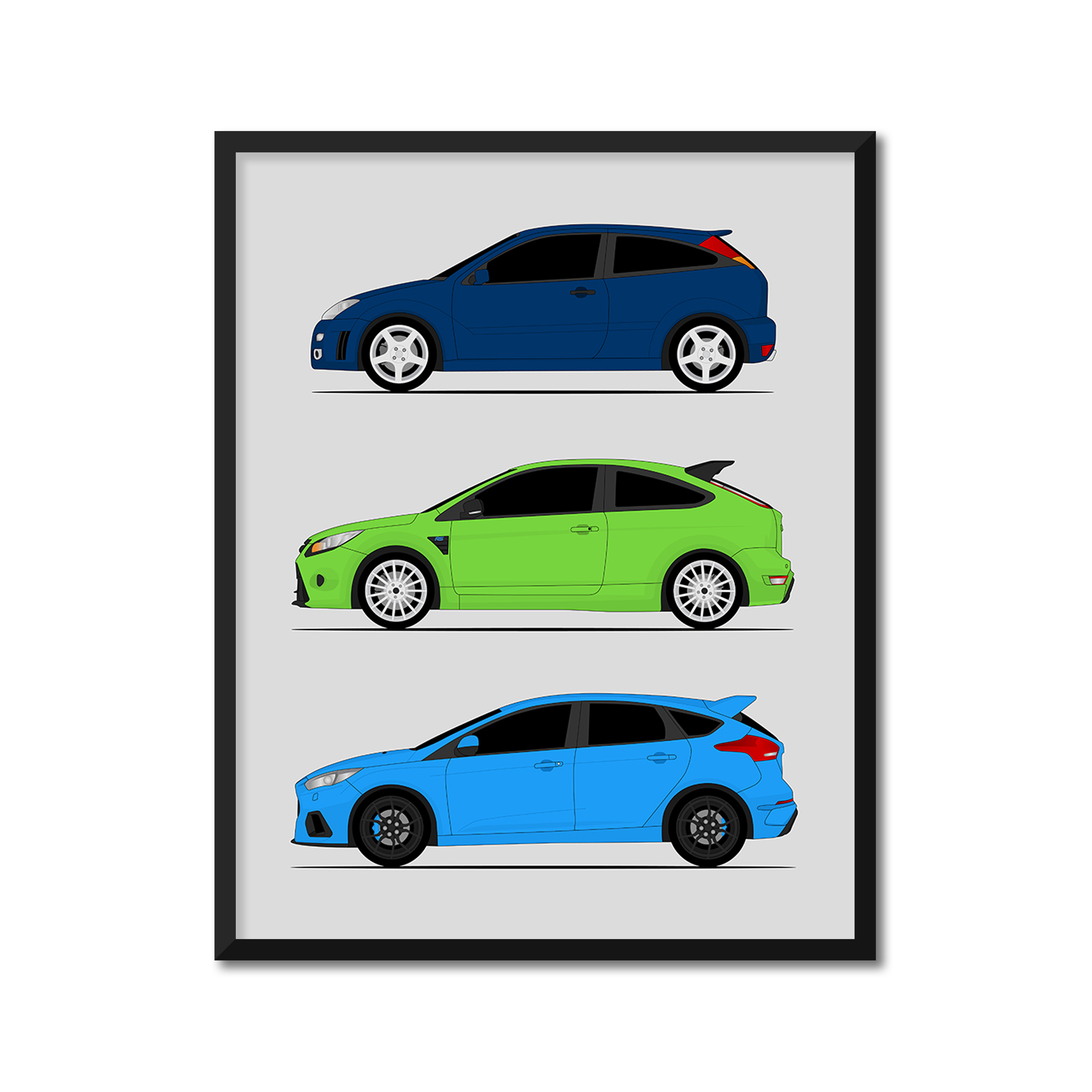 Ford Focus RS Generations (Side Profile)