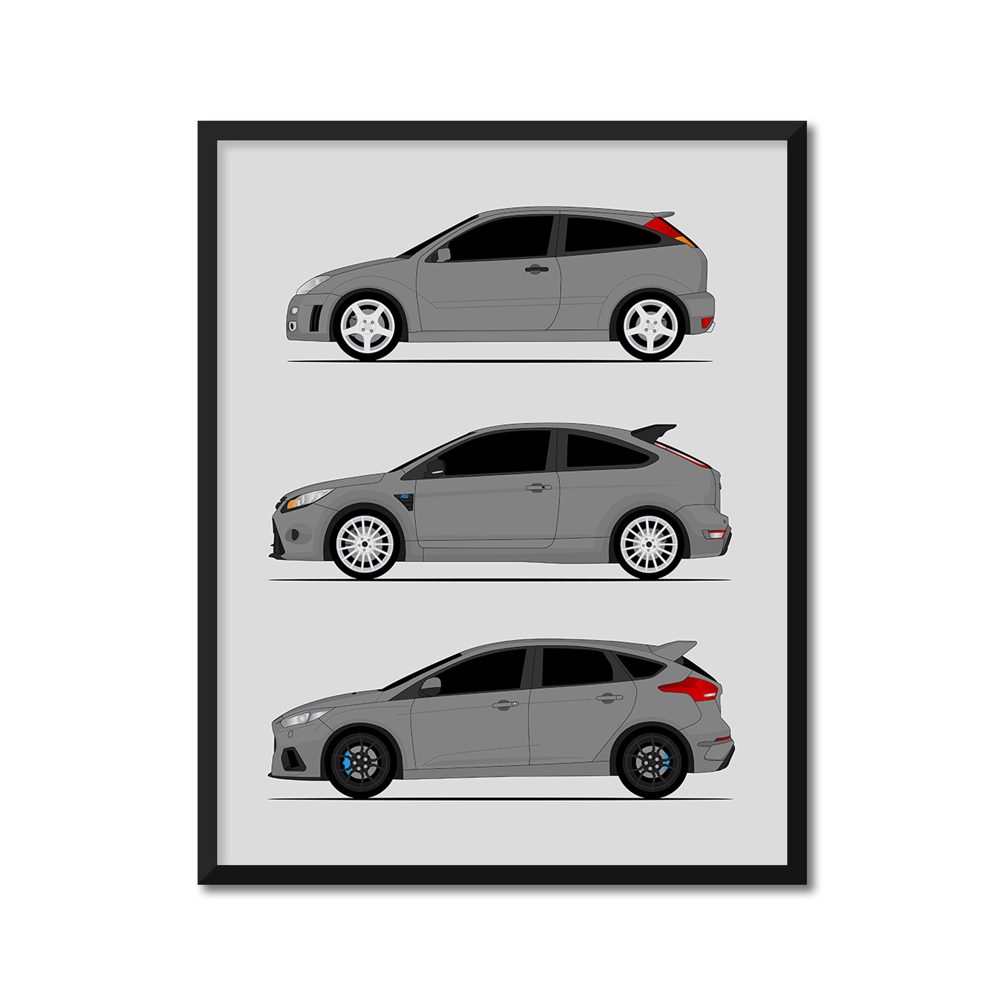 Ford Focus RS Generations (Side Profile)
