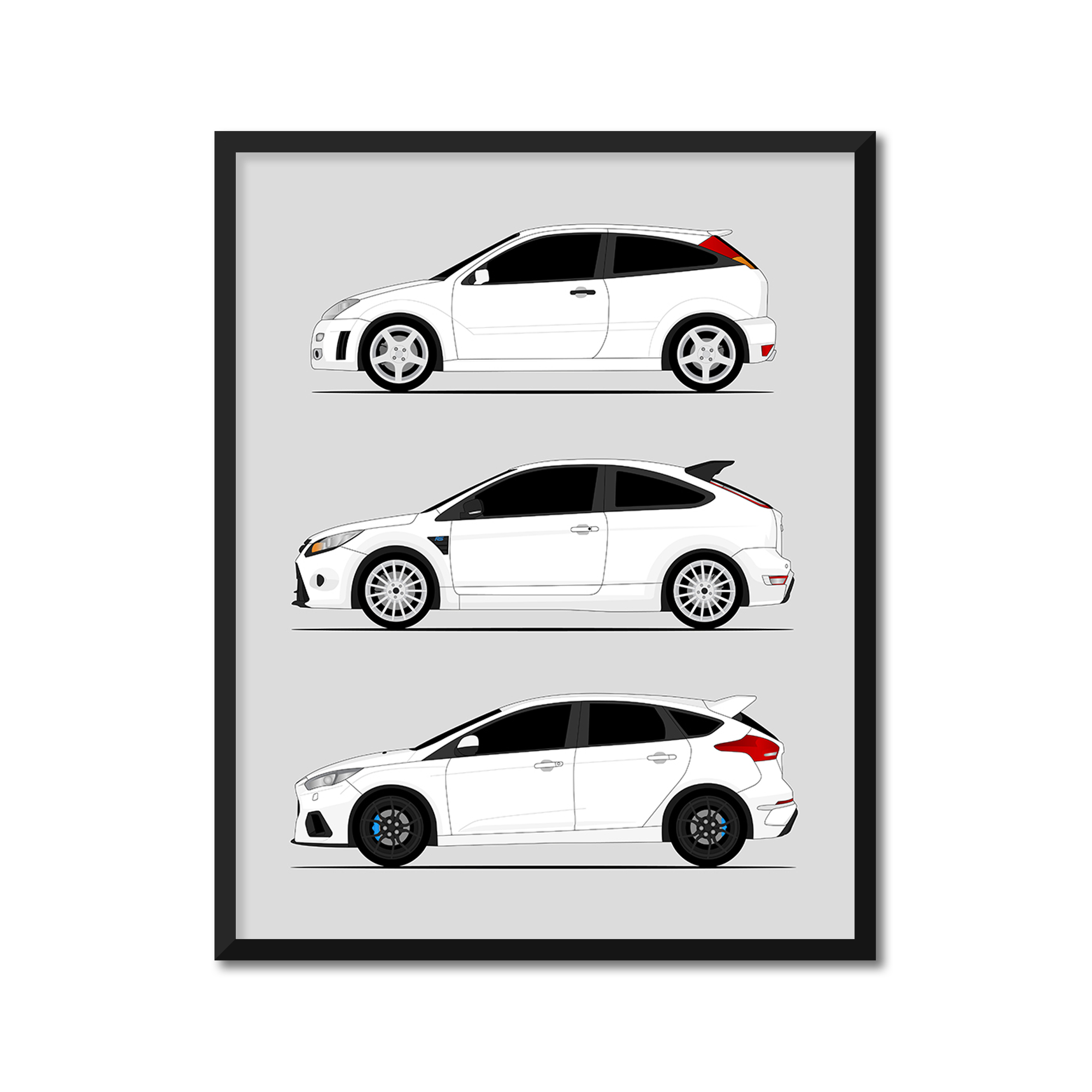 Ford Focus RS Generations (Side Profile)