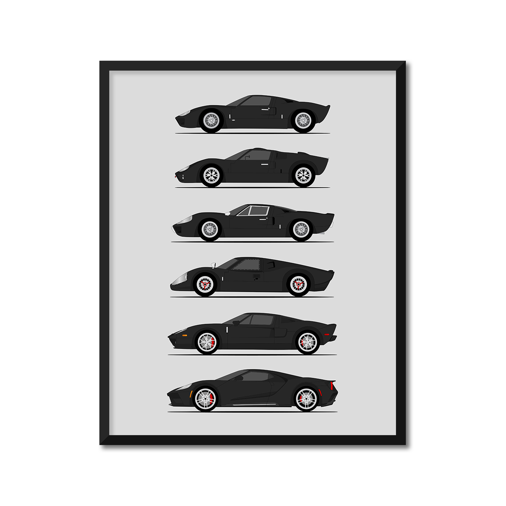 Ford GT GT40 Generations (Side Profile)