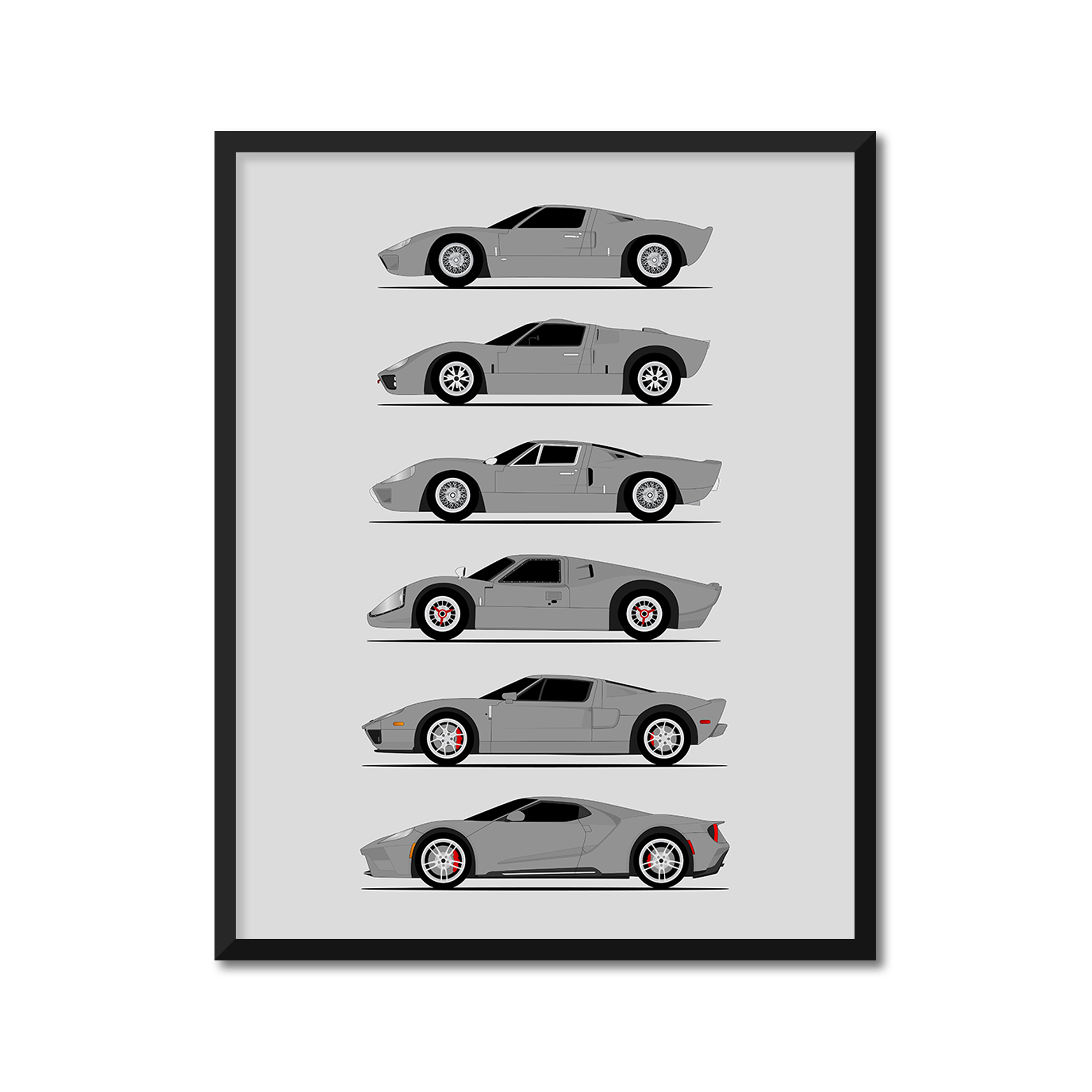 Ford GT GT40 Generations (Side Profile)