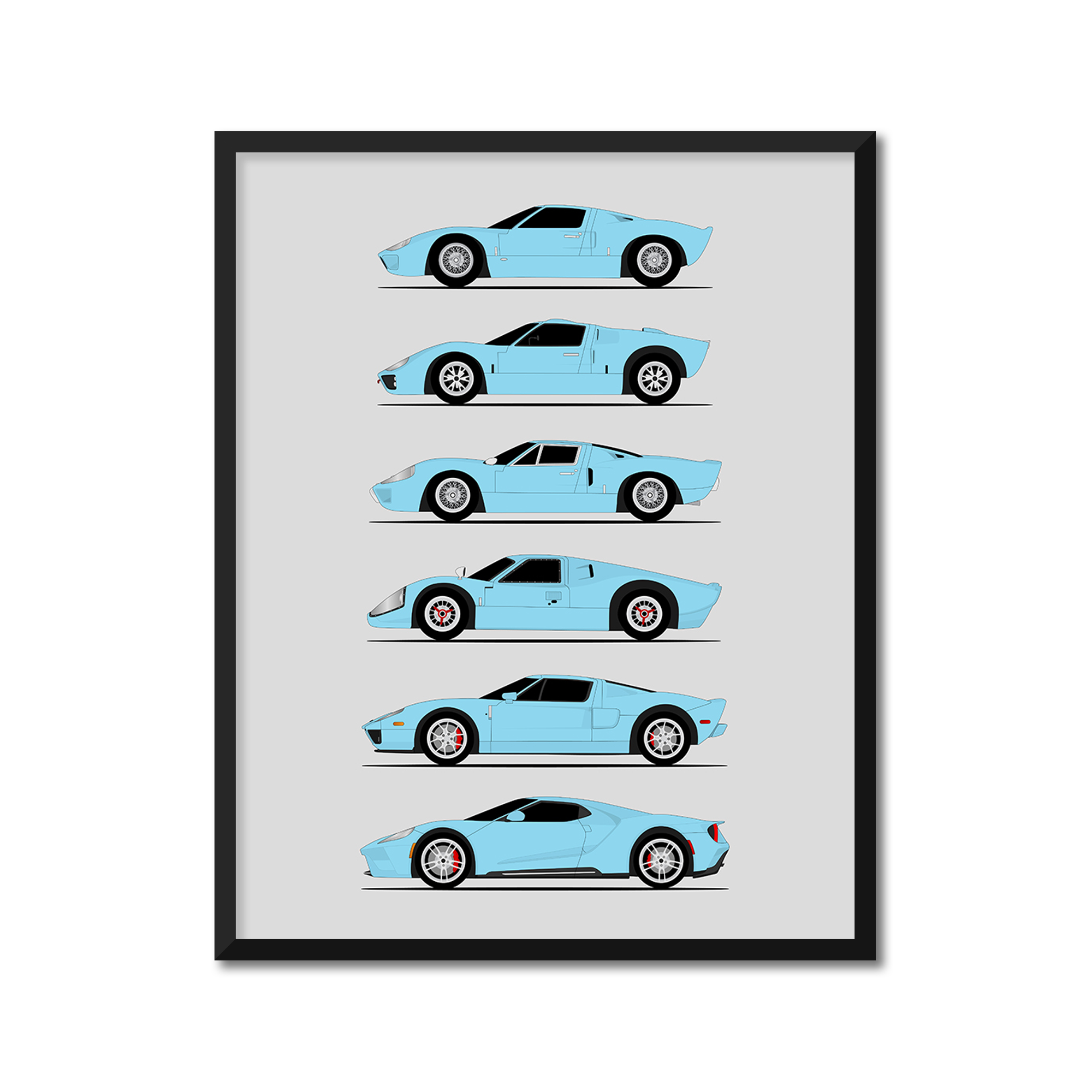 Ford GT GT40 Generations (Side Profile)