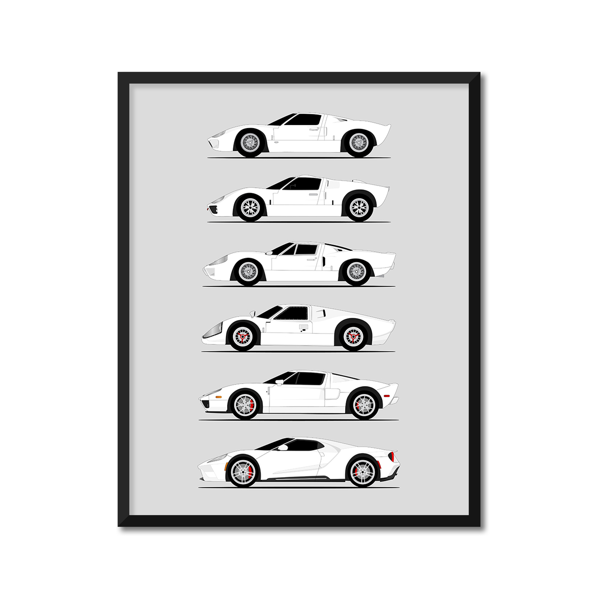 Ford GT GT40 Generations (Side Profile)