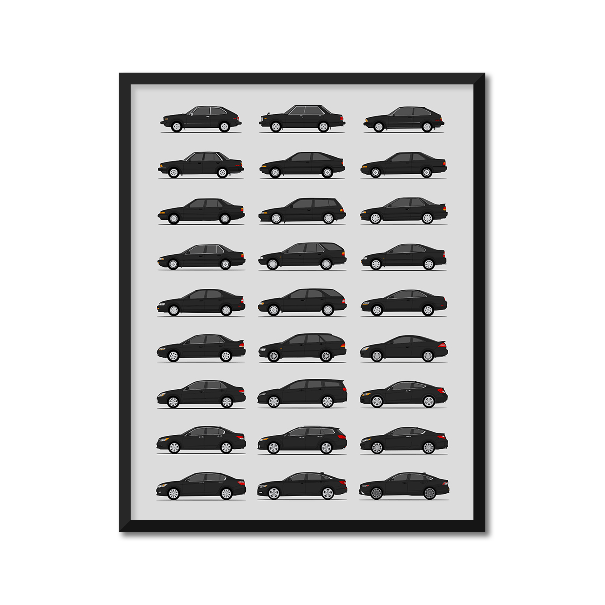 Honda Accord Generations (Side Profile)