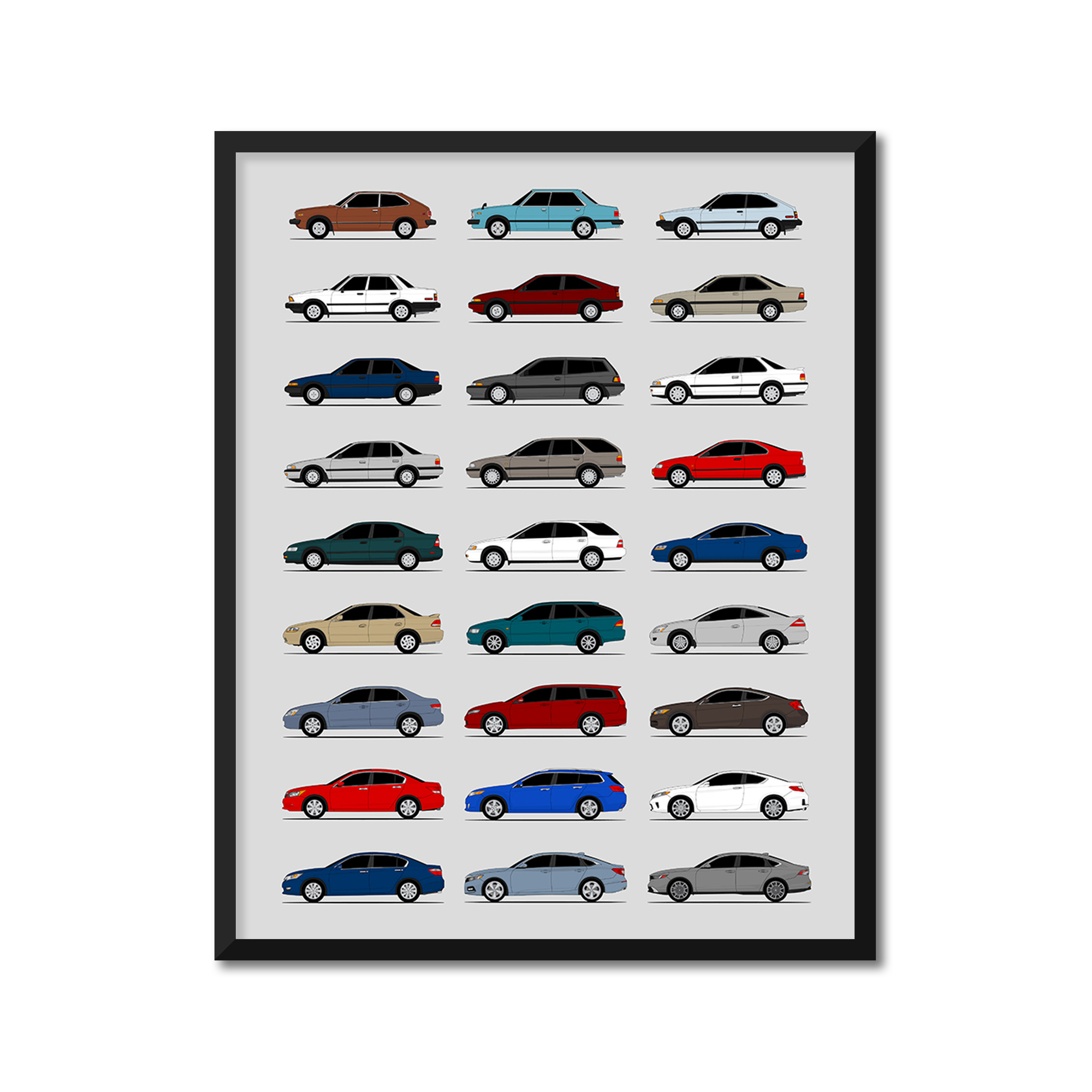 Honda Accord Generations (Side Profile)