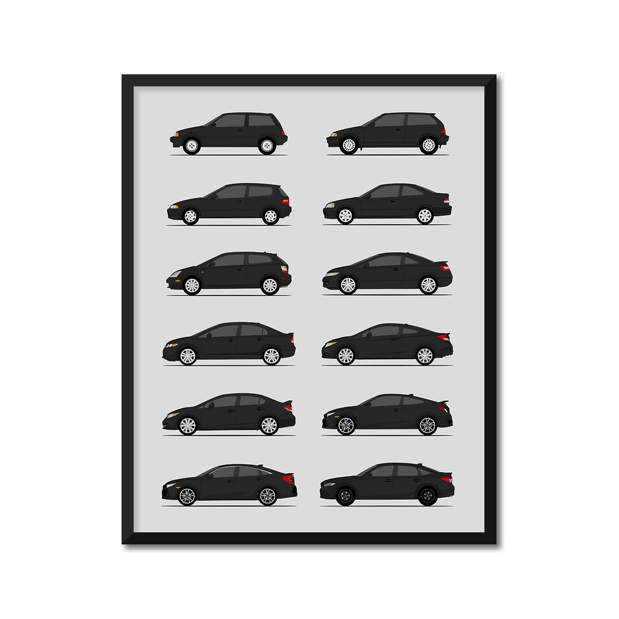 Honda Civic Si Generations (Side Profile)