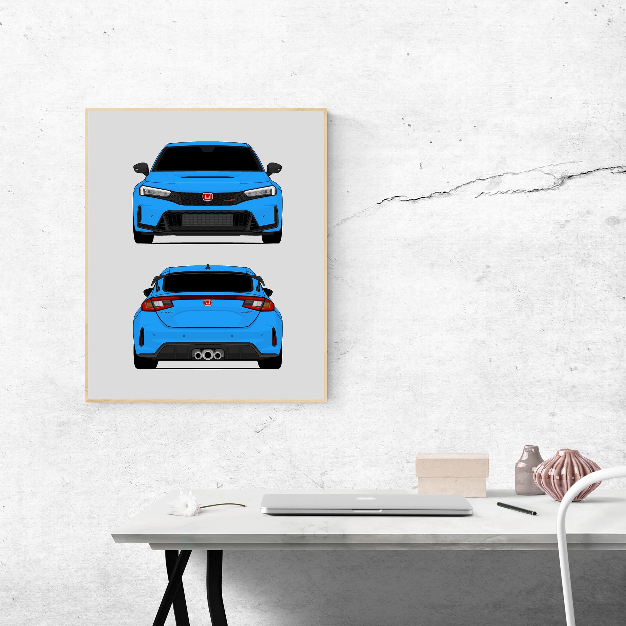 Honda Civic Type R FL5 (2023-Present) Gen 7 (Front and Rear) Poster