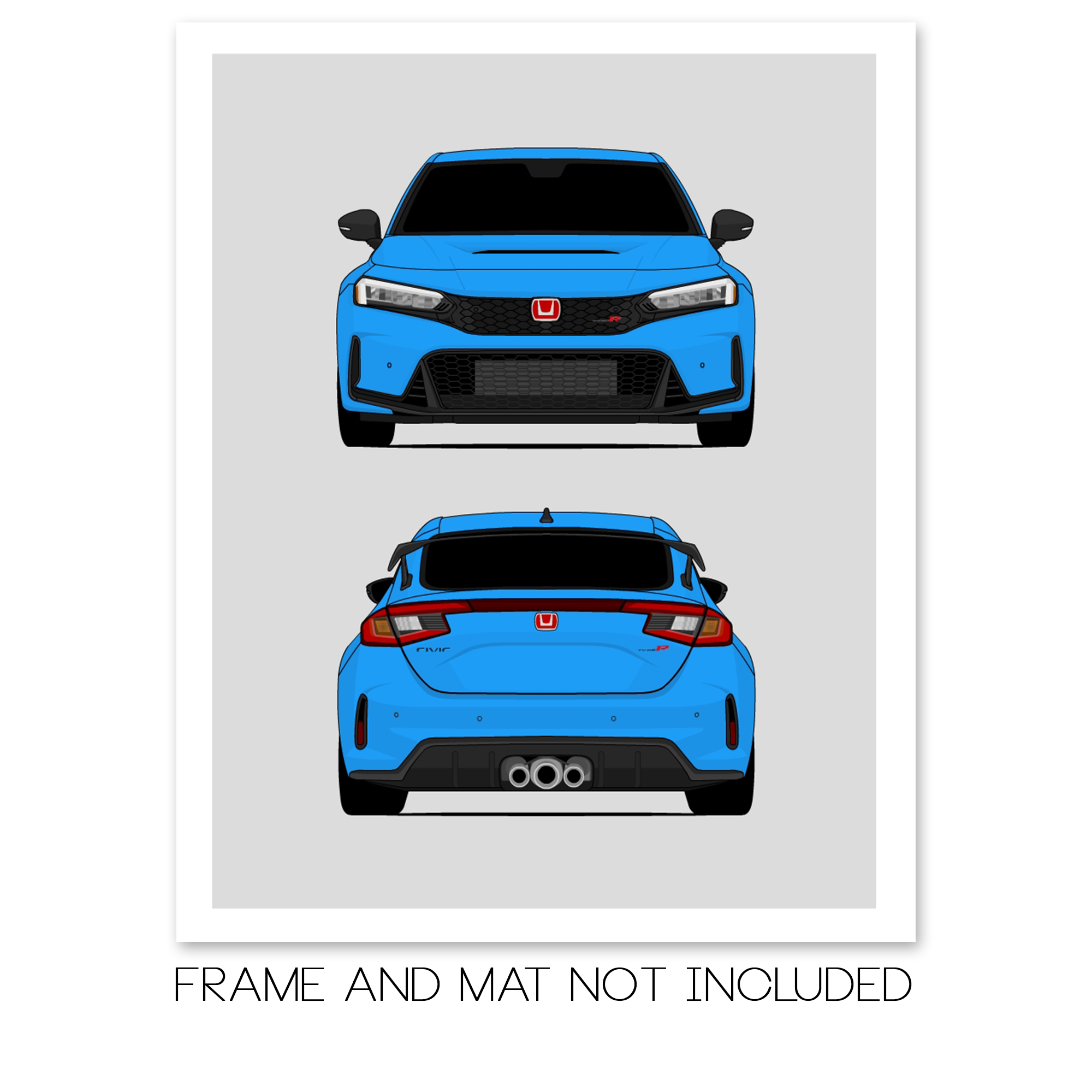Honda Civic Type R FL5 (2023-Present) Gen 7 (Front and Rear) Poster