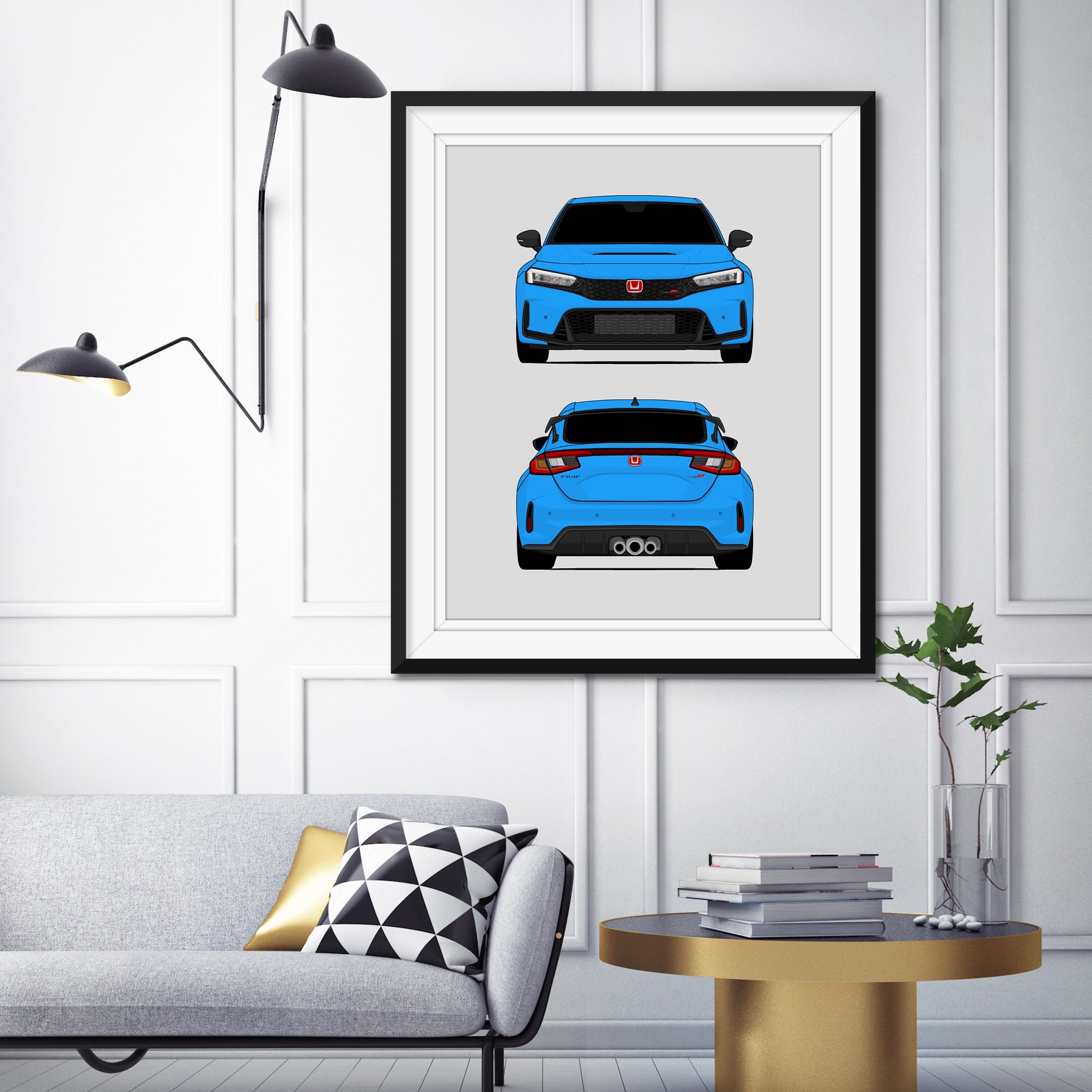 Honda Civic Type R FL5 (2023-Present) Gen 7 (Front and Rear) Poster