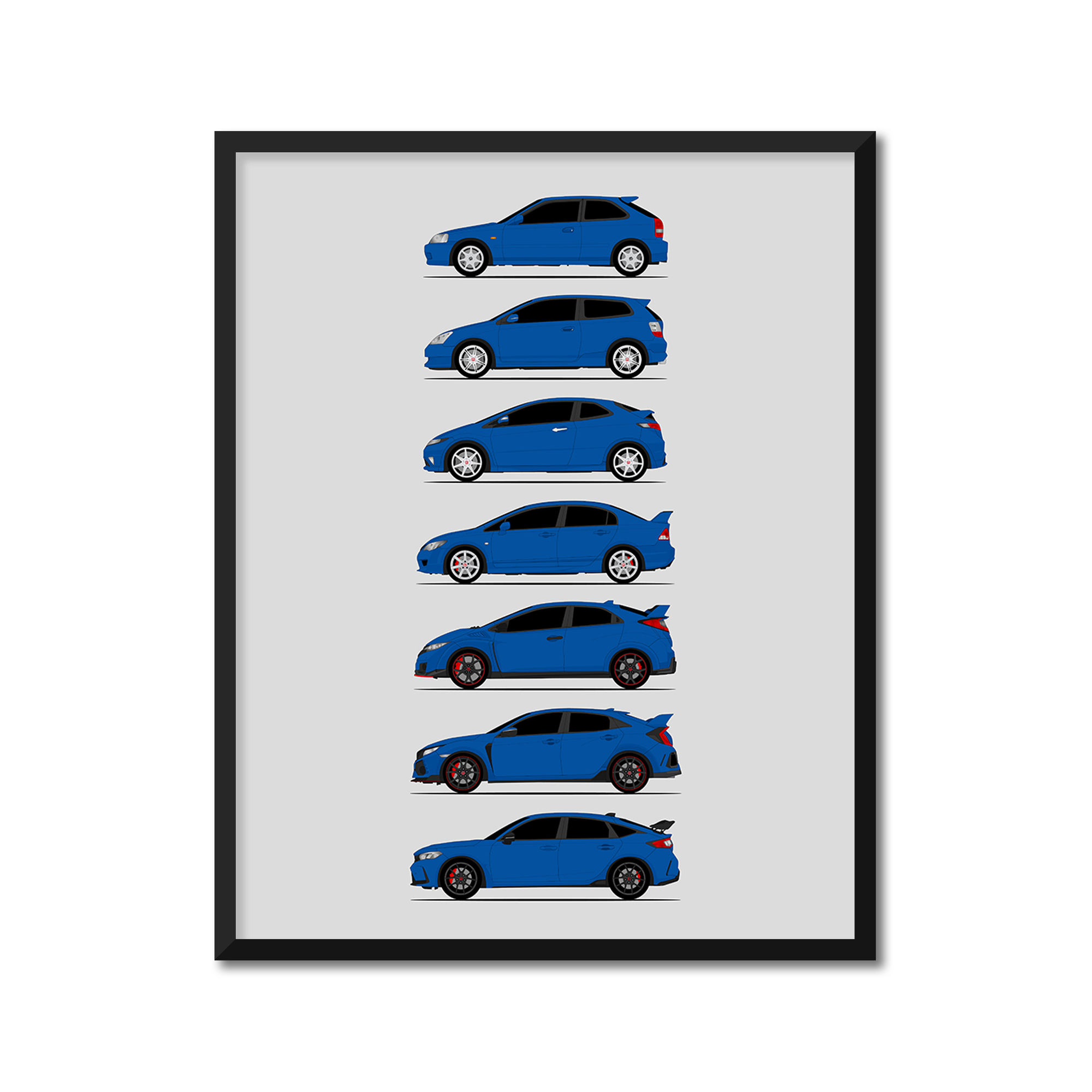 Honda Civic Type-R Generations (Side Profile)