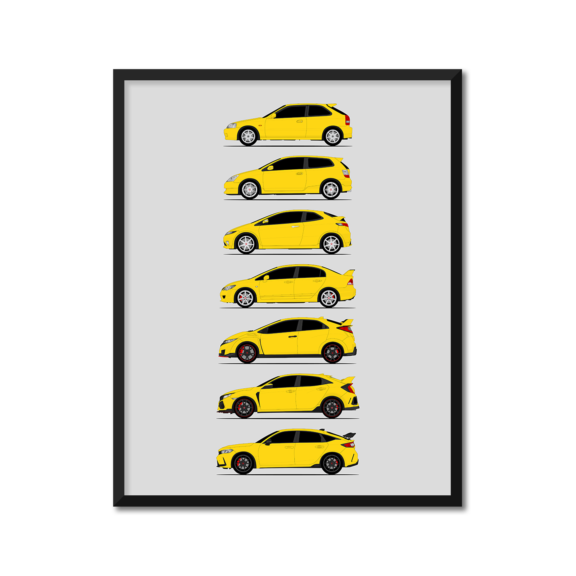 Honda Civic Type-R Generations (Side Profile)