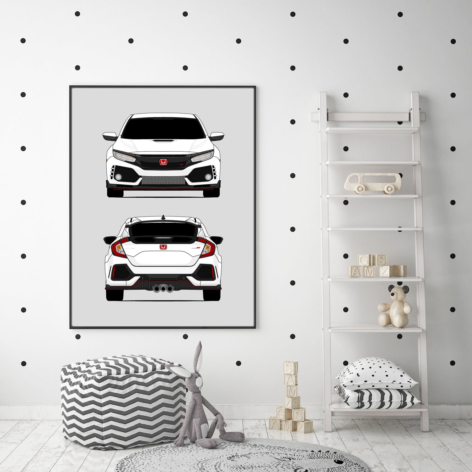 Honda Civic Type R FK8 (2017-2021) Gen 6 (Front and Rear) Poster
