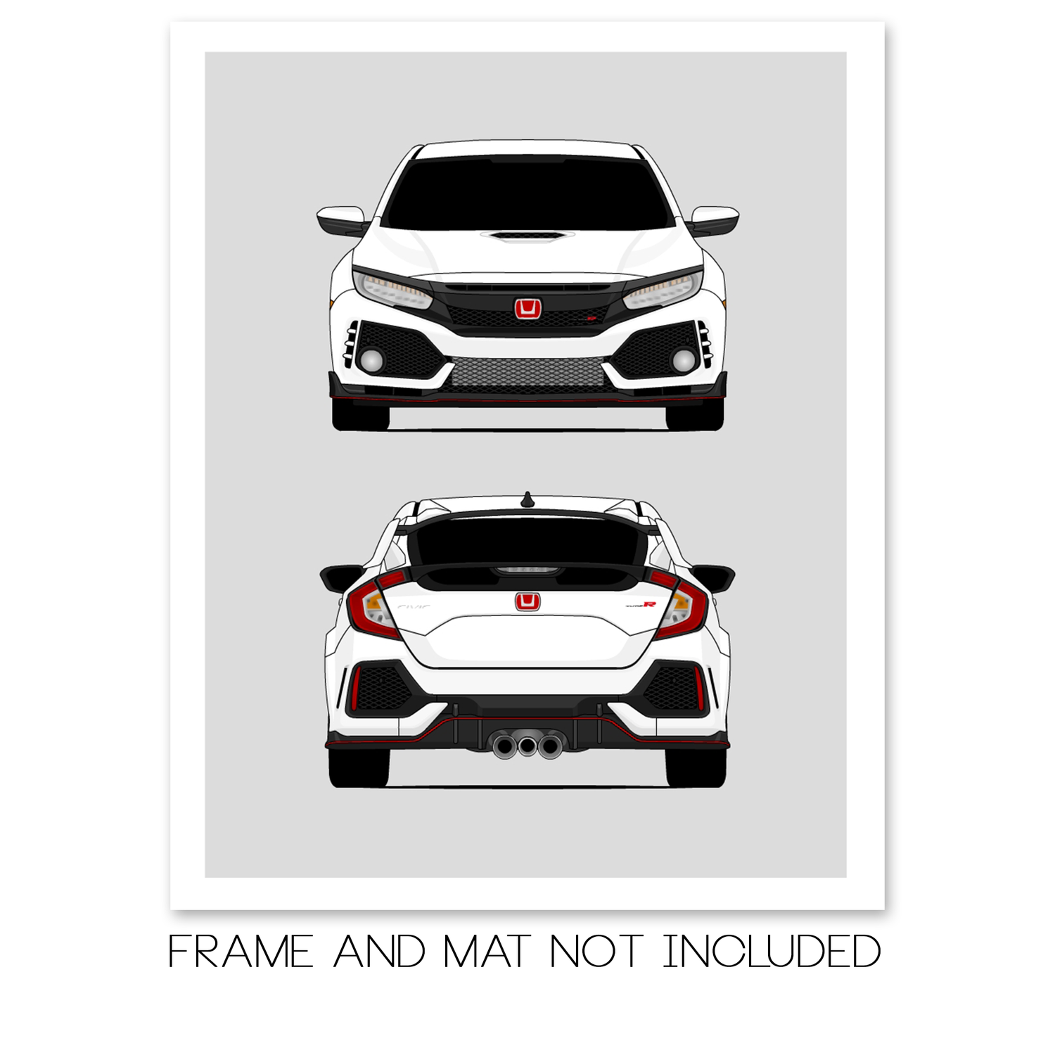 Honda Civic Type R FK8 (2017-2021) Gen 6 (Front and Rear) Poster
