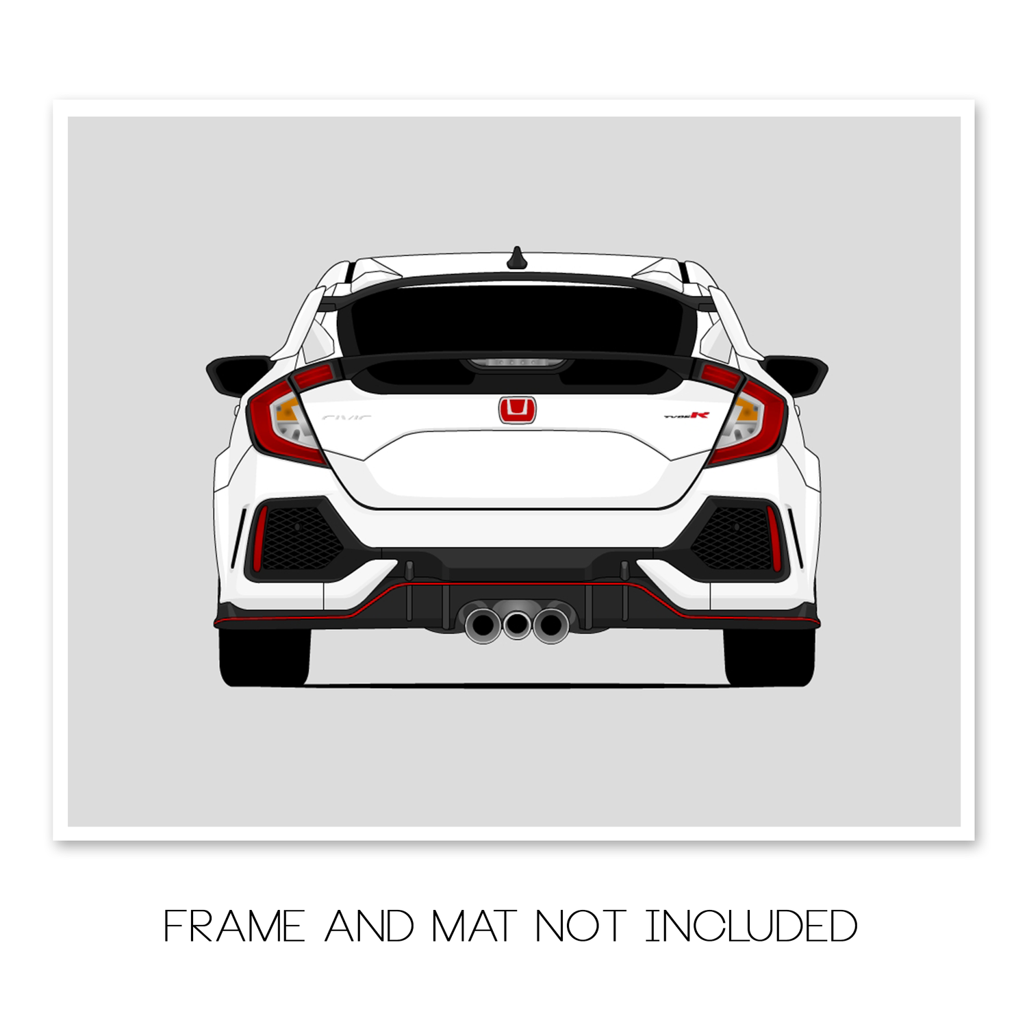 Honda Civic Type R FK8 (2017-2021) Gen 6 (Rear) Poster