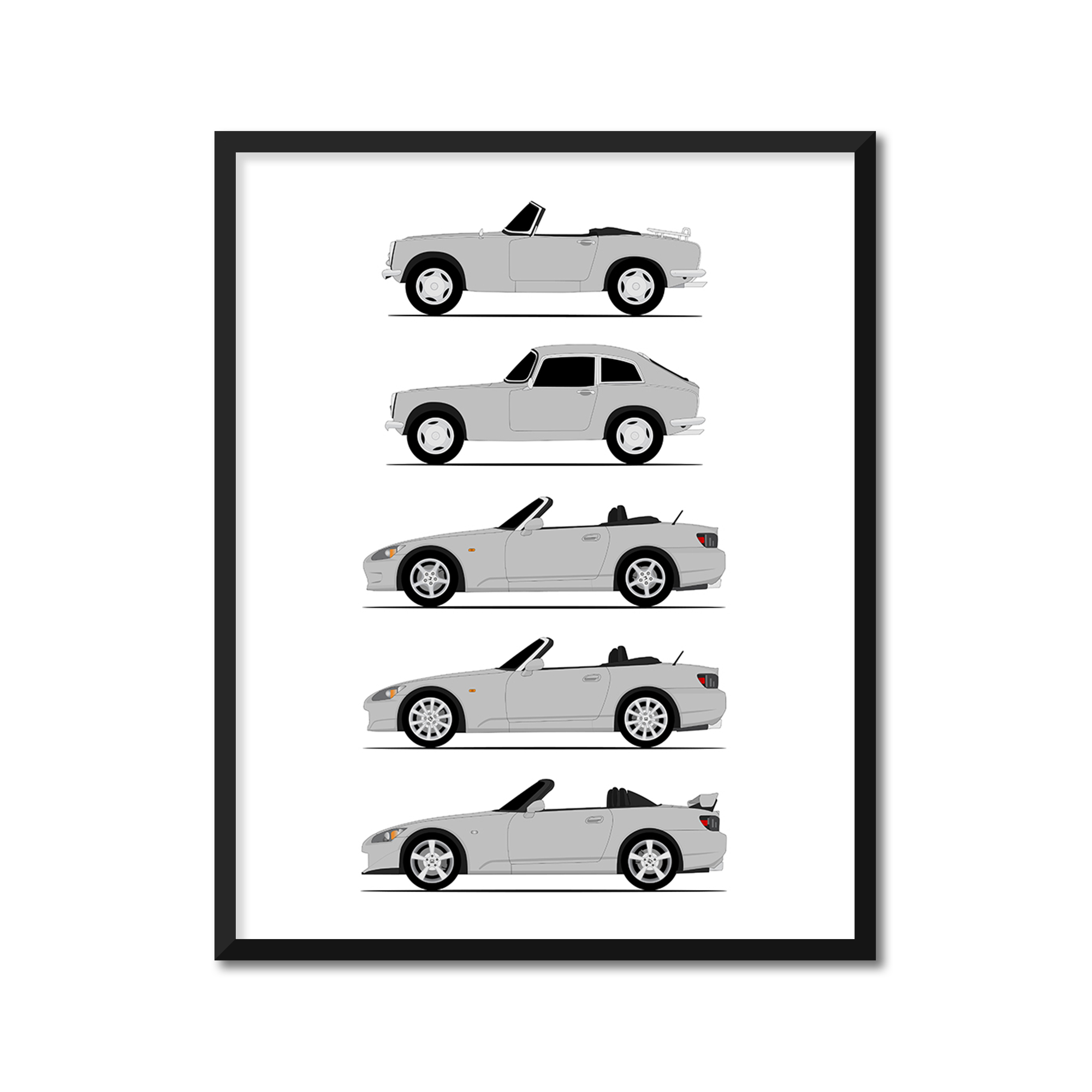 Honda S2000 Generations (Side Profile)