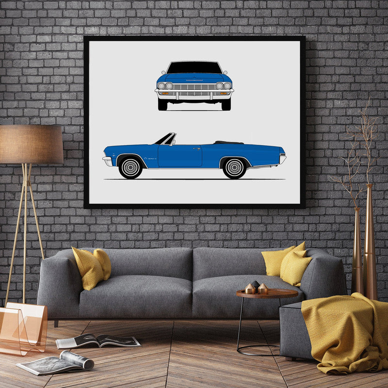 Chevy Impala Convertible (1965) (Front and Side) Poster