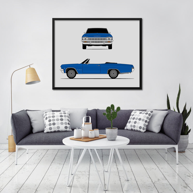 Chevy Impala Convertible (1965) (Front and Side) Poster